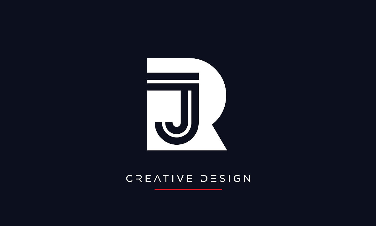 rj, jr字母抽象豪华标志图标矢量组合