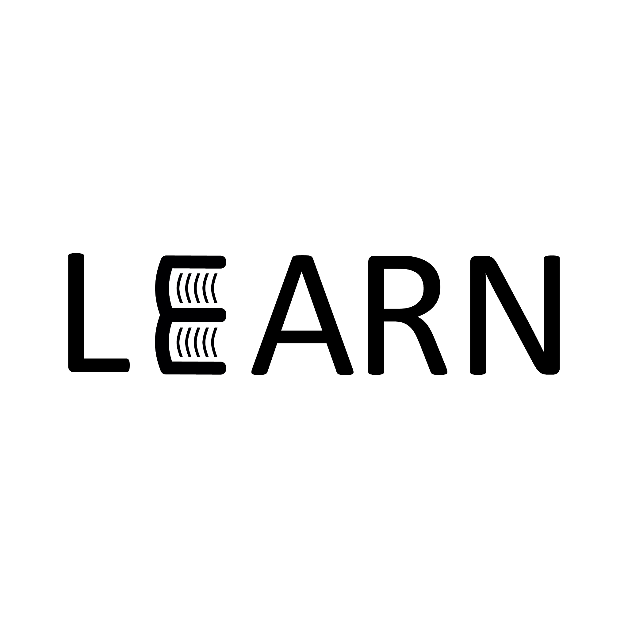black learn abstract logo isolated on white