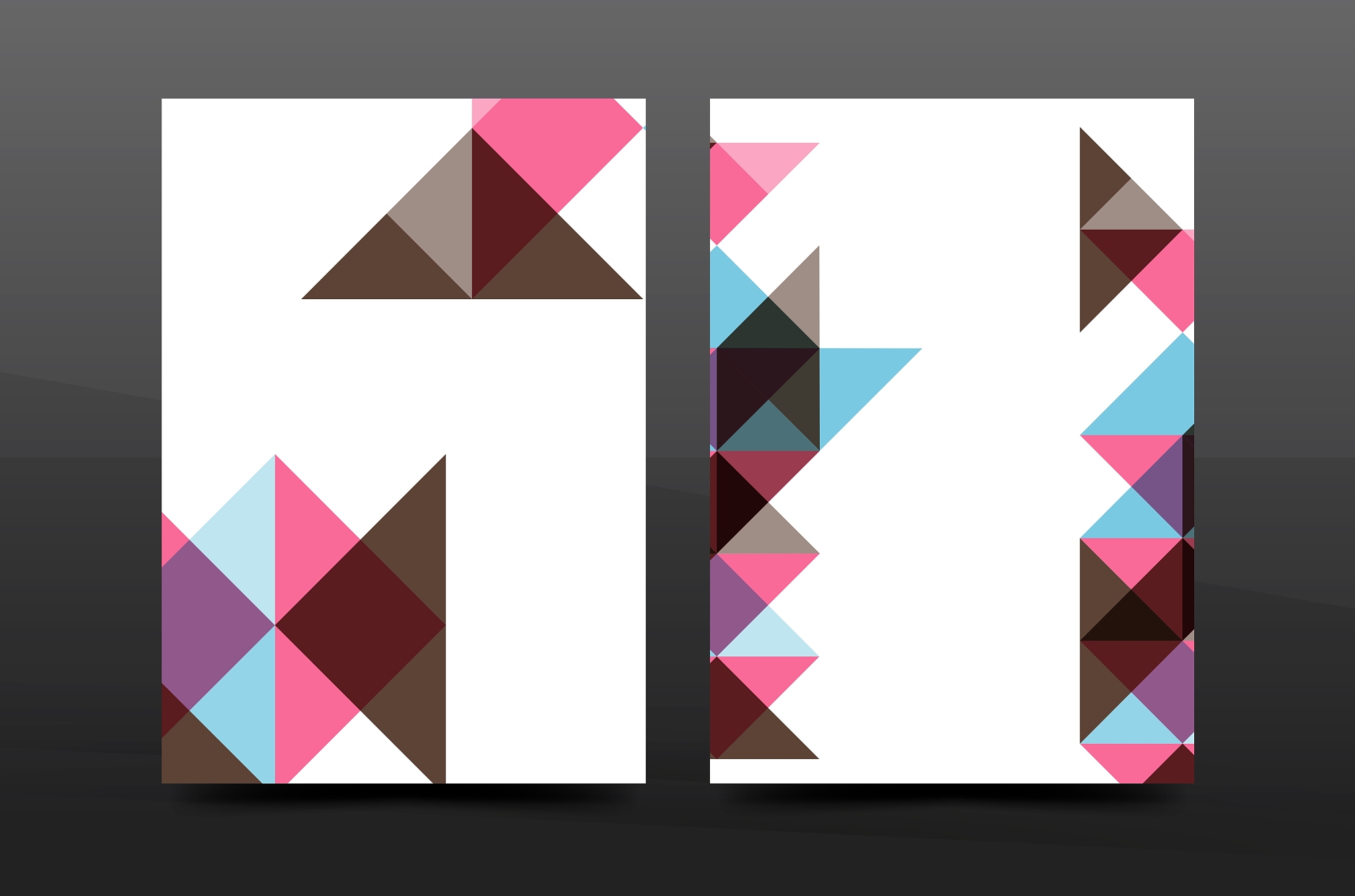 colorful geometry design annual report a4 cover