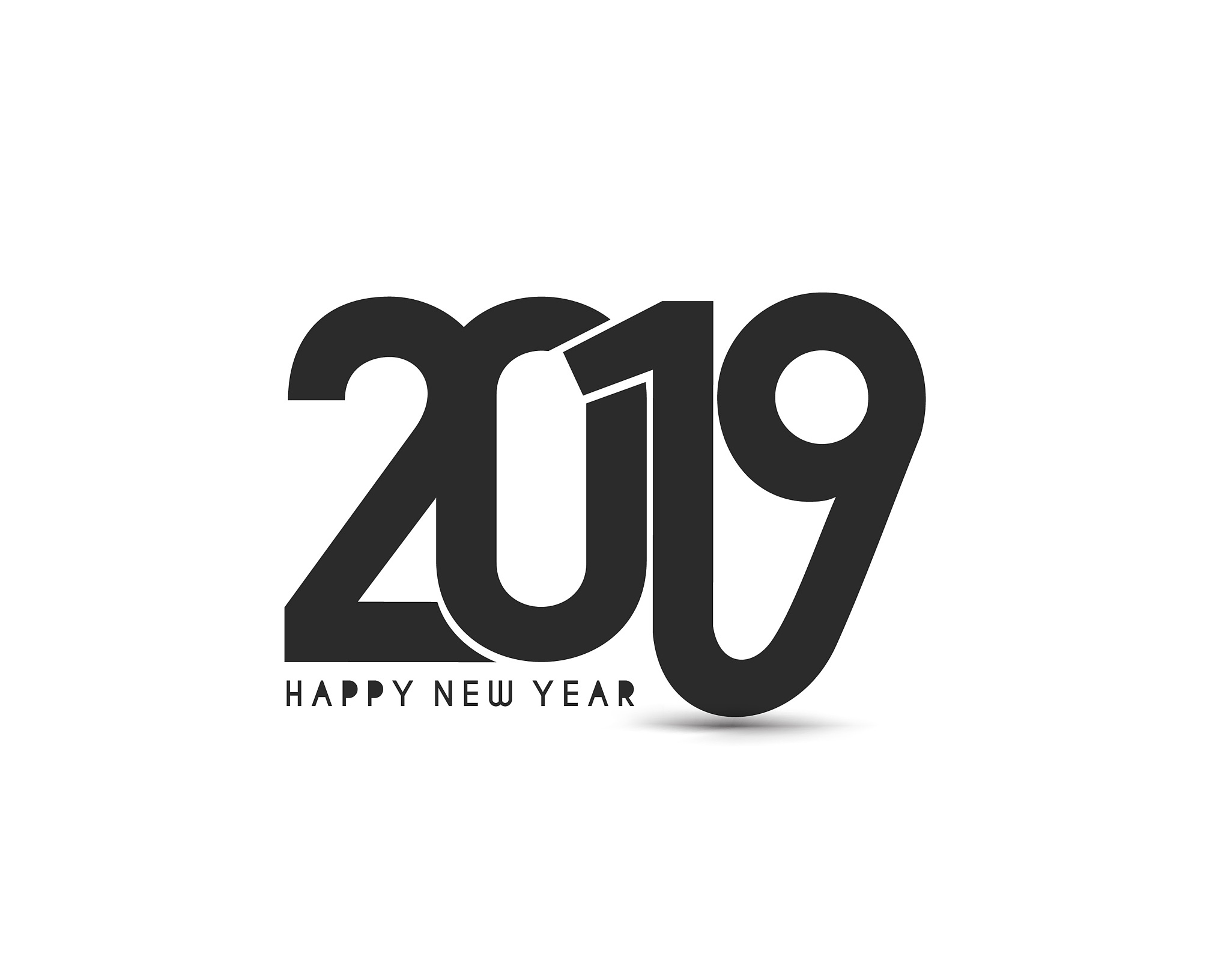 happy new year 2019 text design  patter, vector illustration.