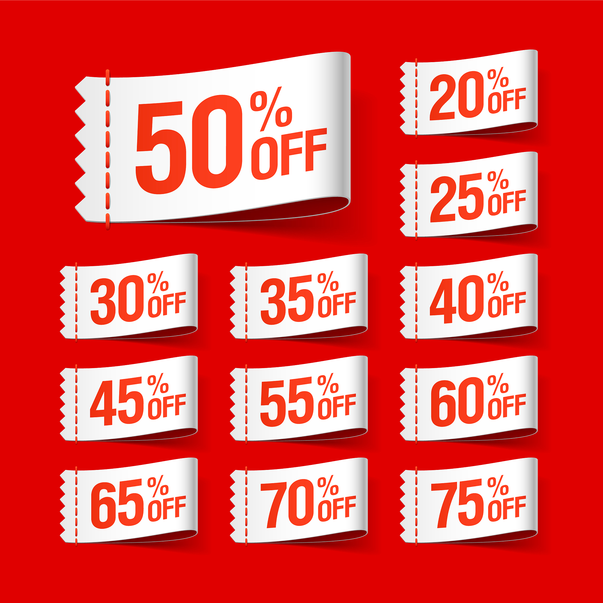 white discount sale labels