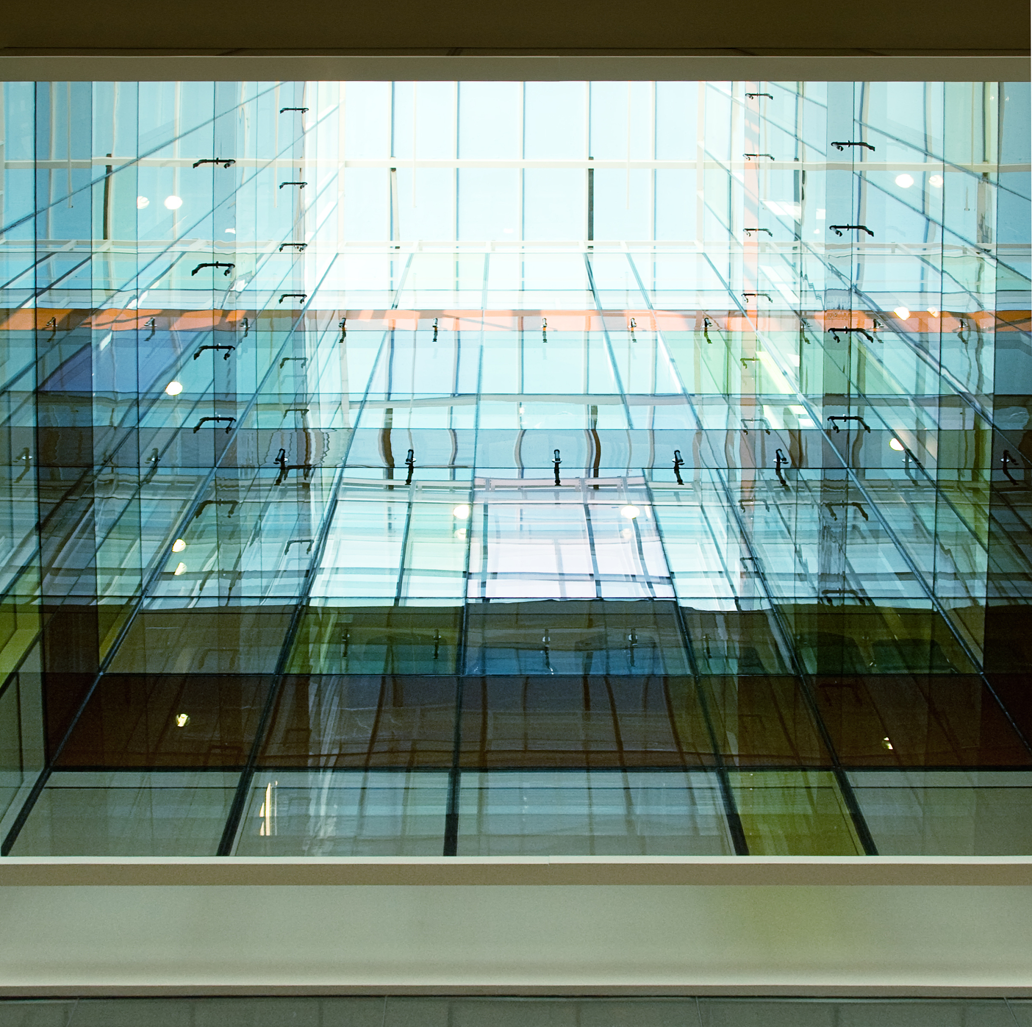 skylight in atrium of modern office or hotel building