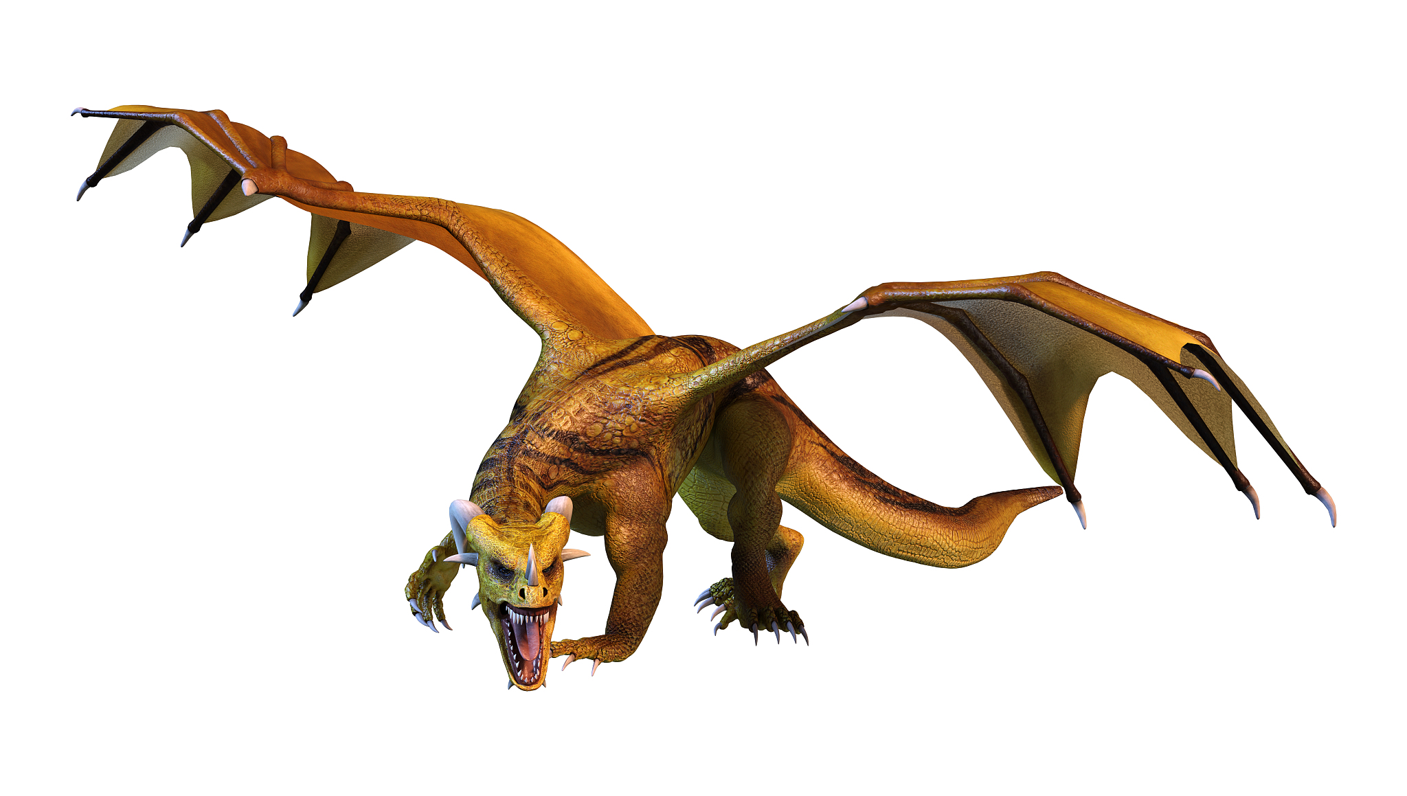 3d illustration fantasy dragon on white