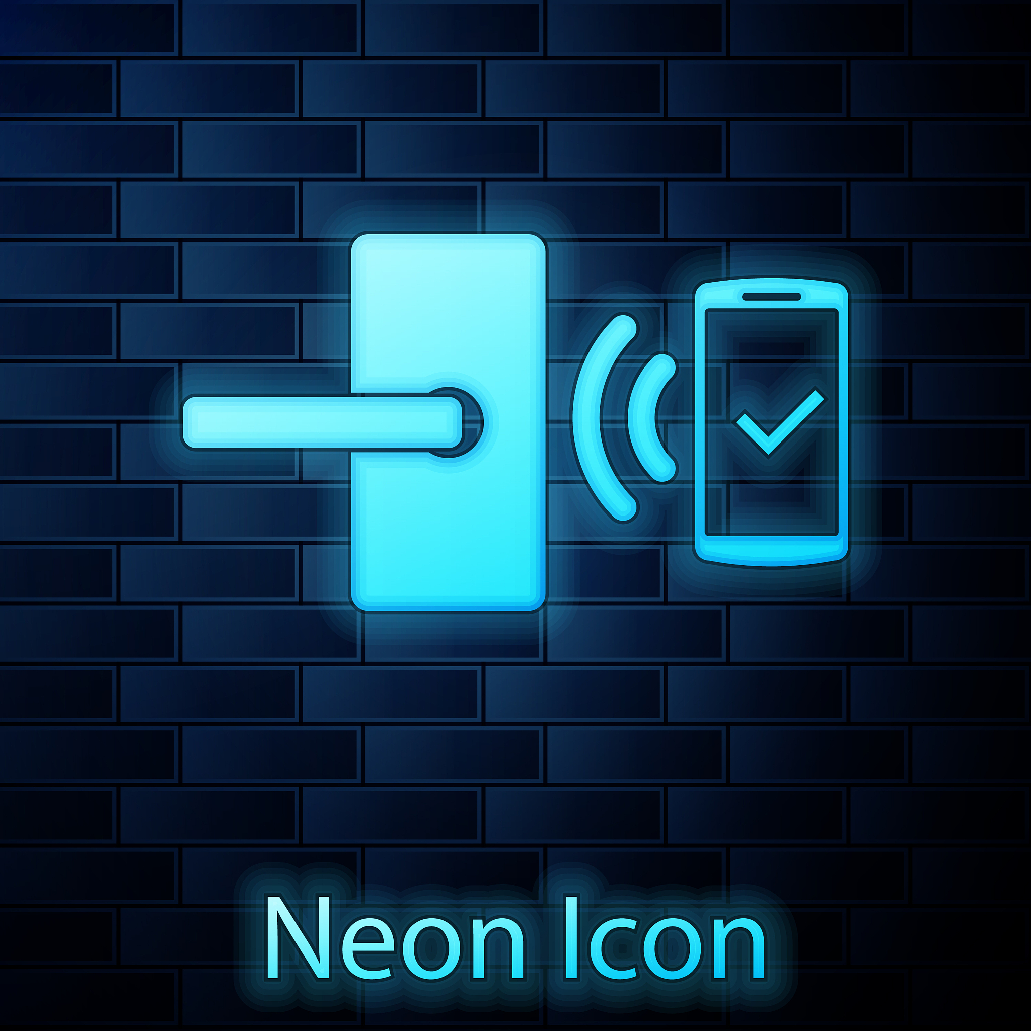 glowing neon digital door lock with wireless