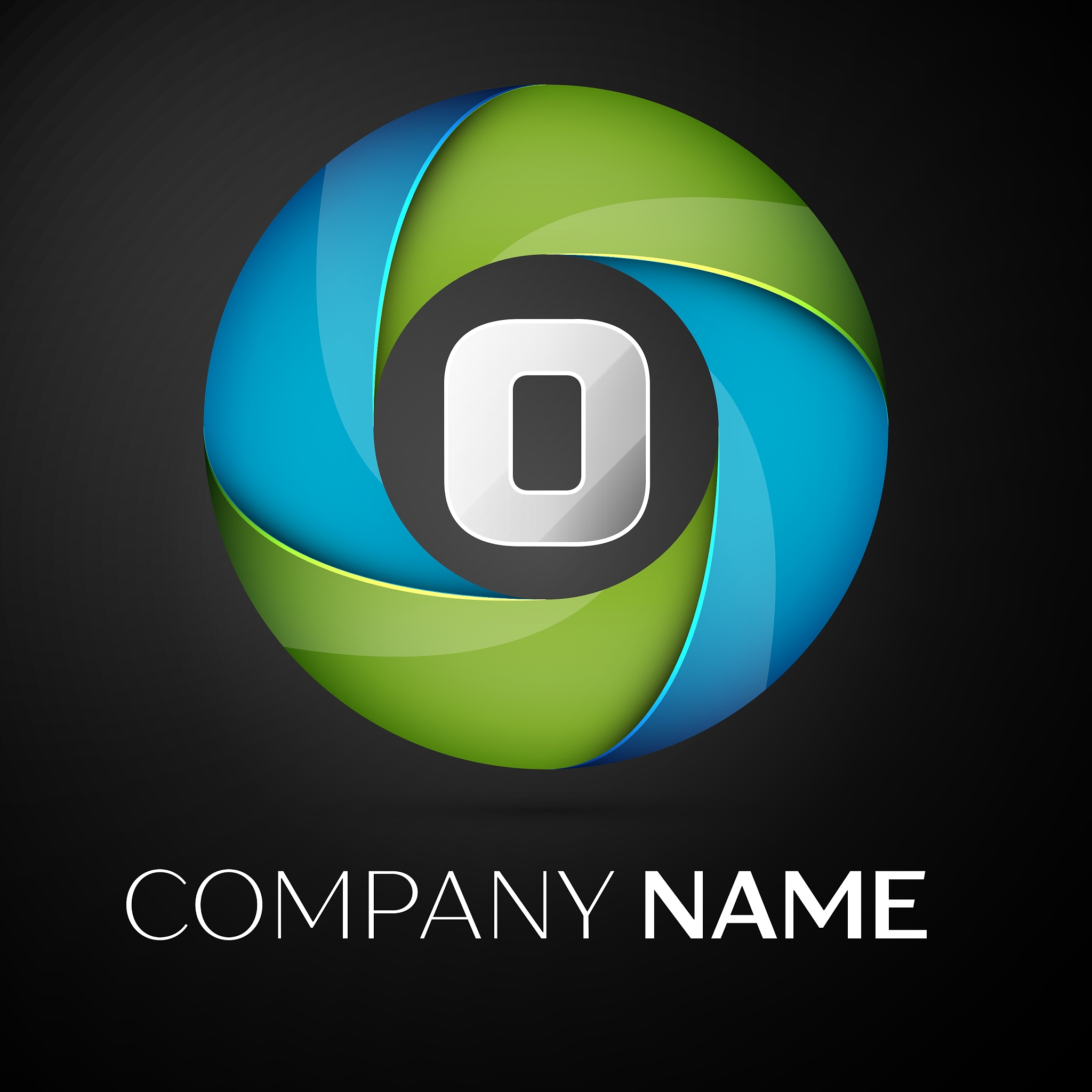 letter o logo symbol in the colorful circle on