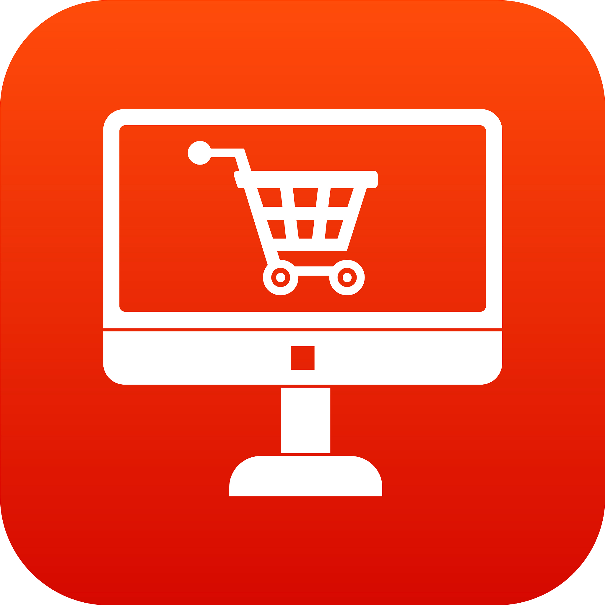 purchase at online store through computer icon
