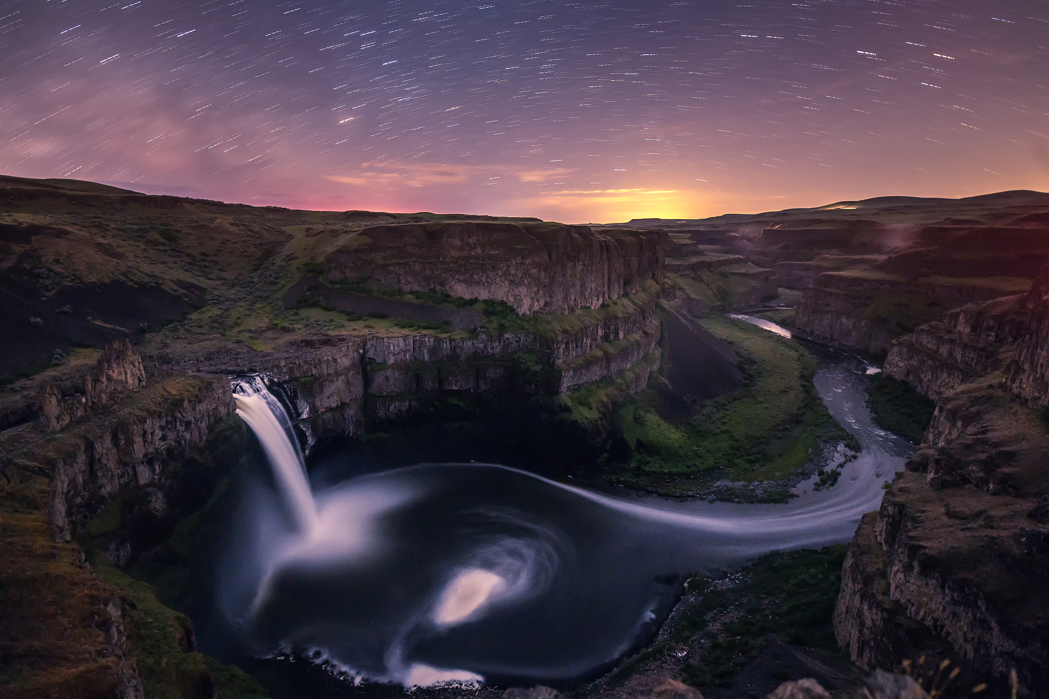 river under starry sky