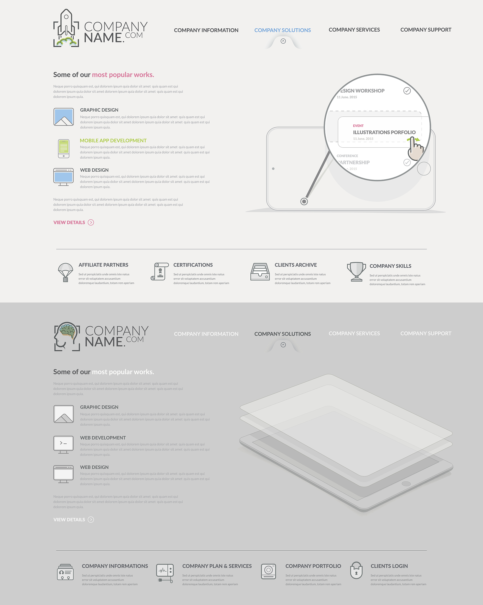 website template elements