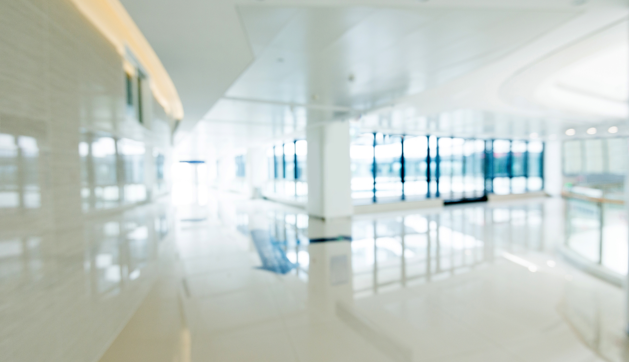 defocused empty corridor in a hospital
