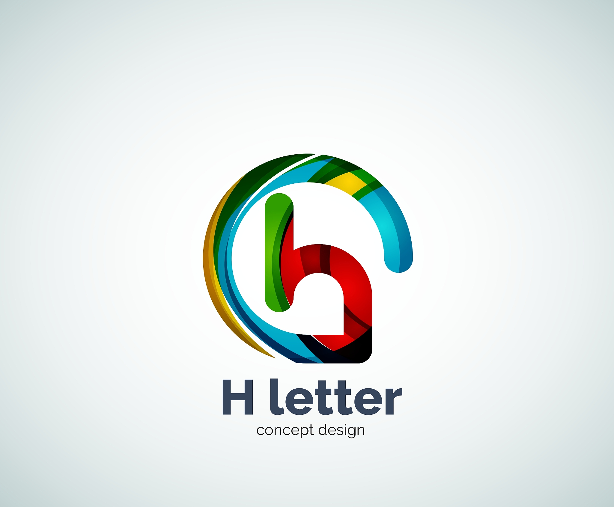abstract h geometric letter logo template