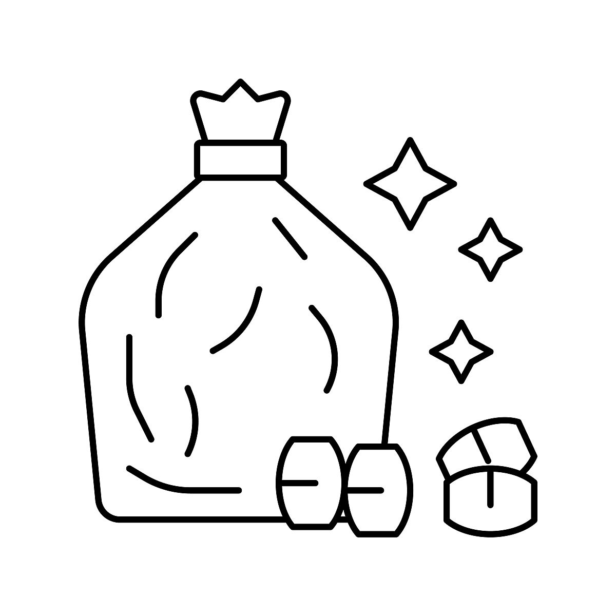 包<strong>与彩票</strong>桶线图标矢量插图