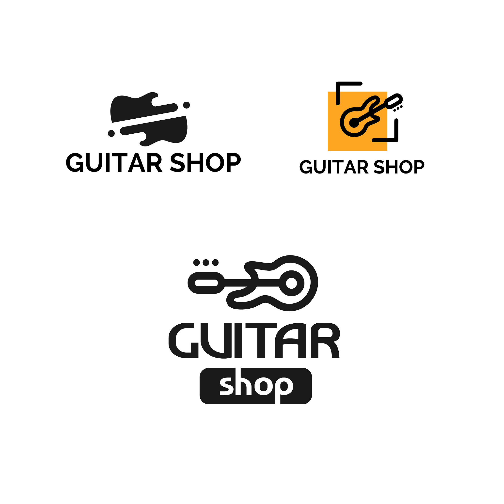 guitar shop set logos