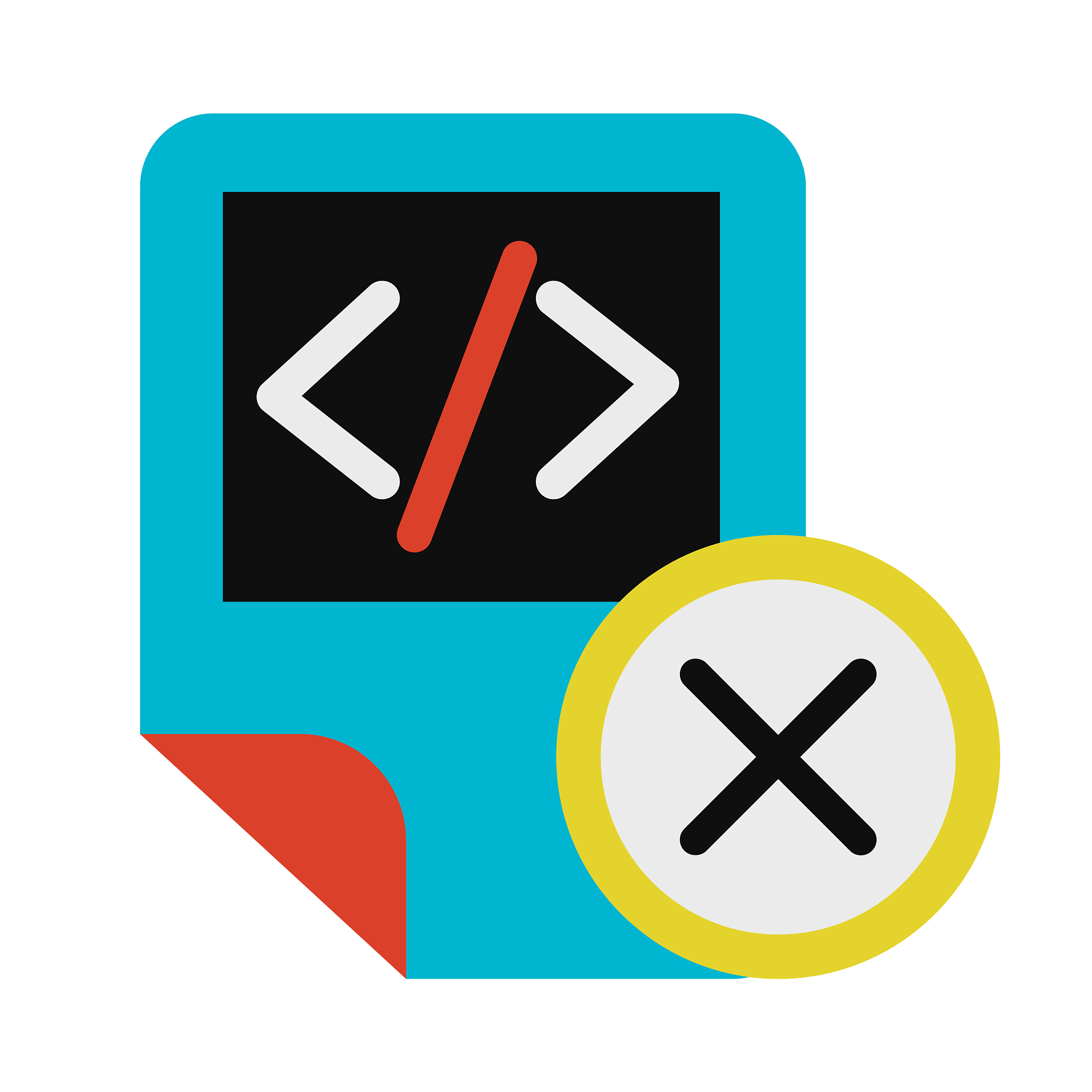 coding script file delete symbol glyph icon
