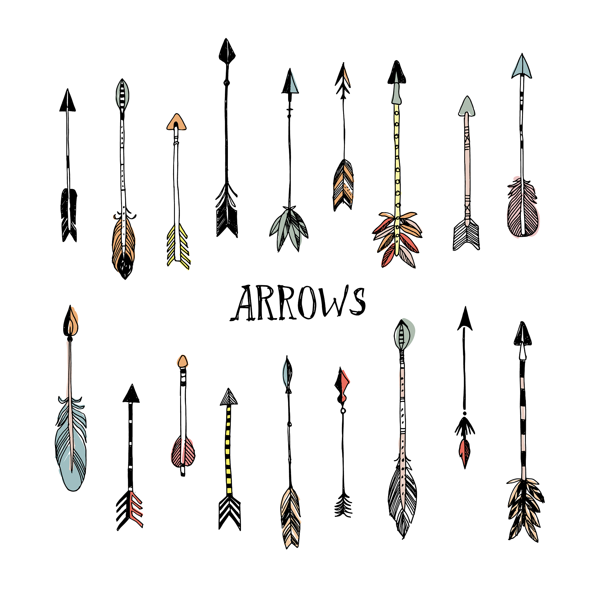 decorative hand drawn arrows