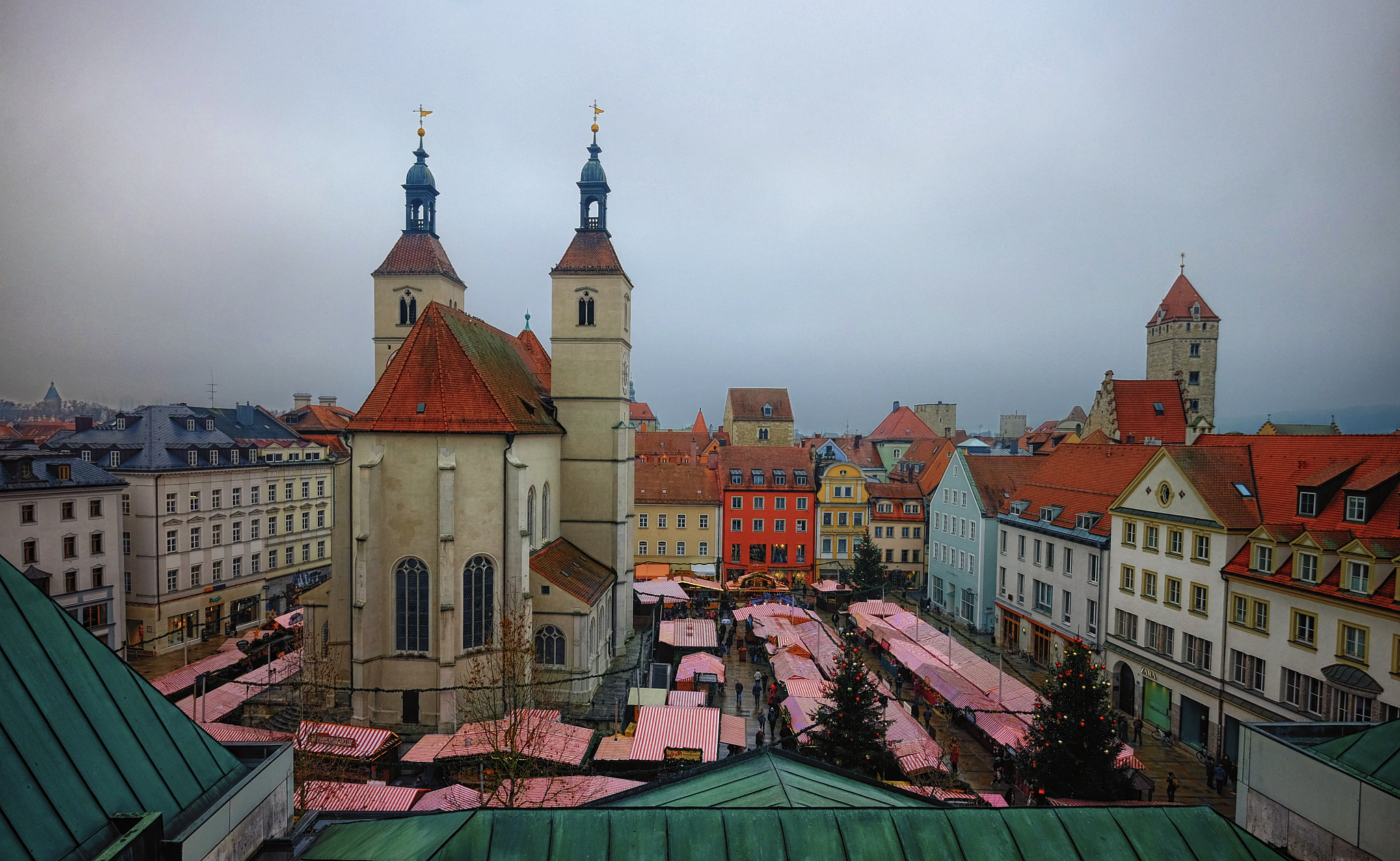 christmas market in regensburg, germany
