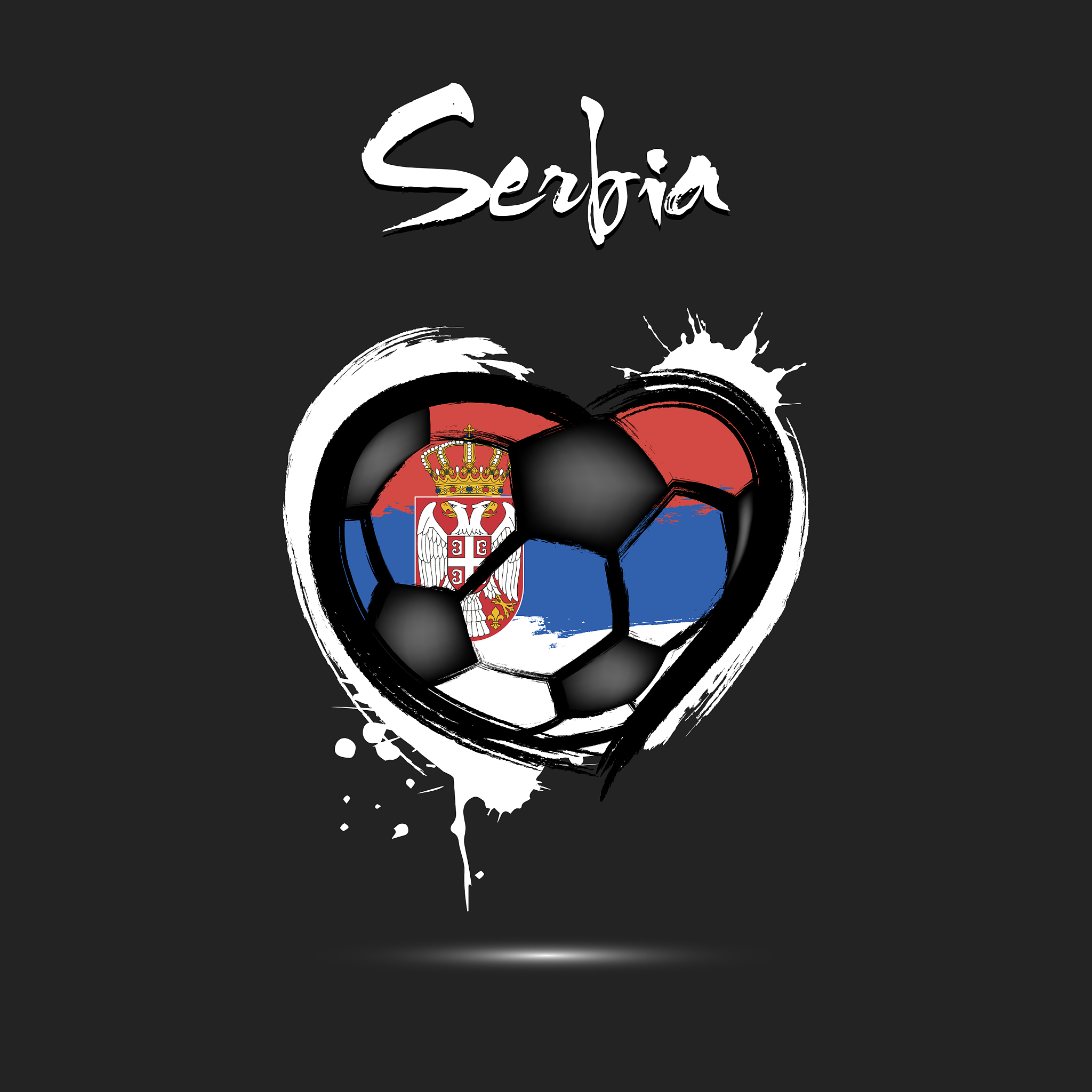 flag serbia in form a heart