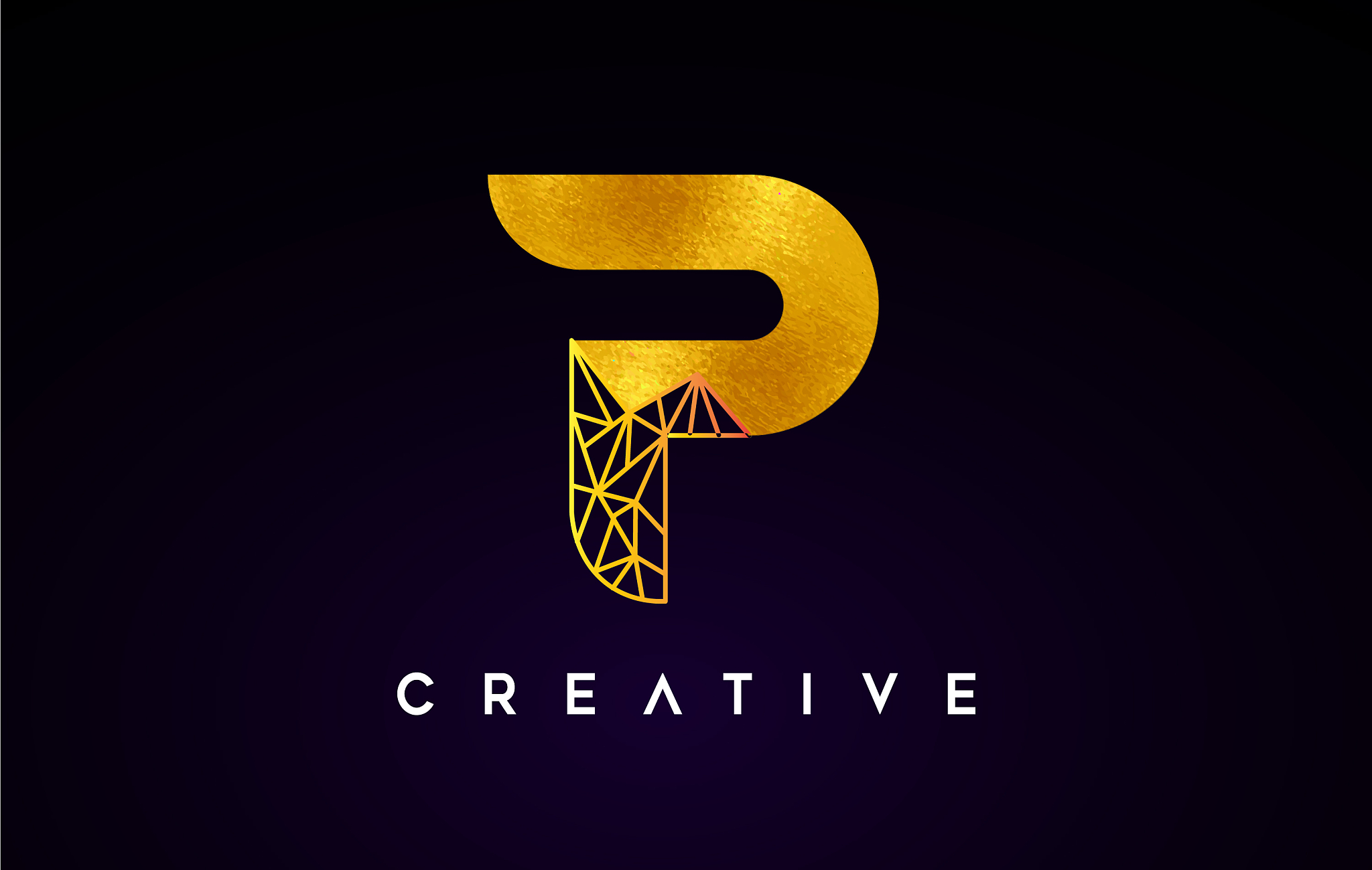 golden gold letter p beauty logo p letter design