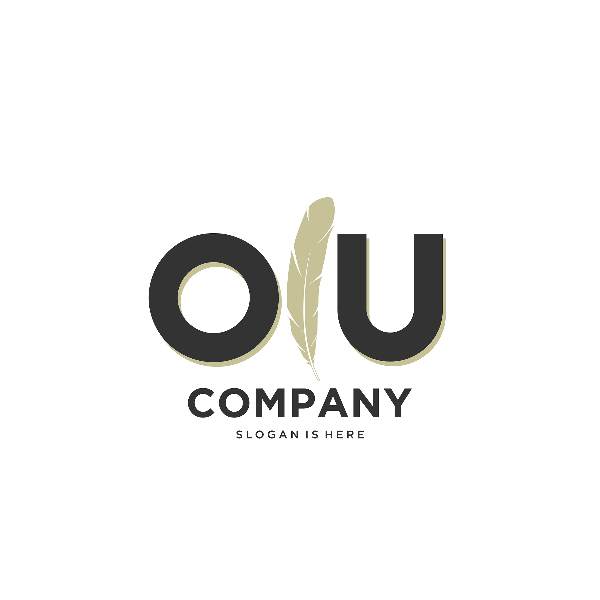 initial ou letter unique attractive creative