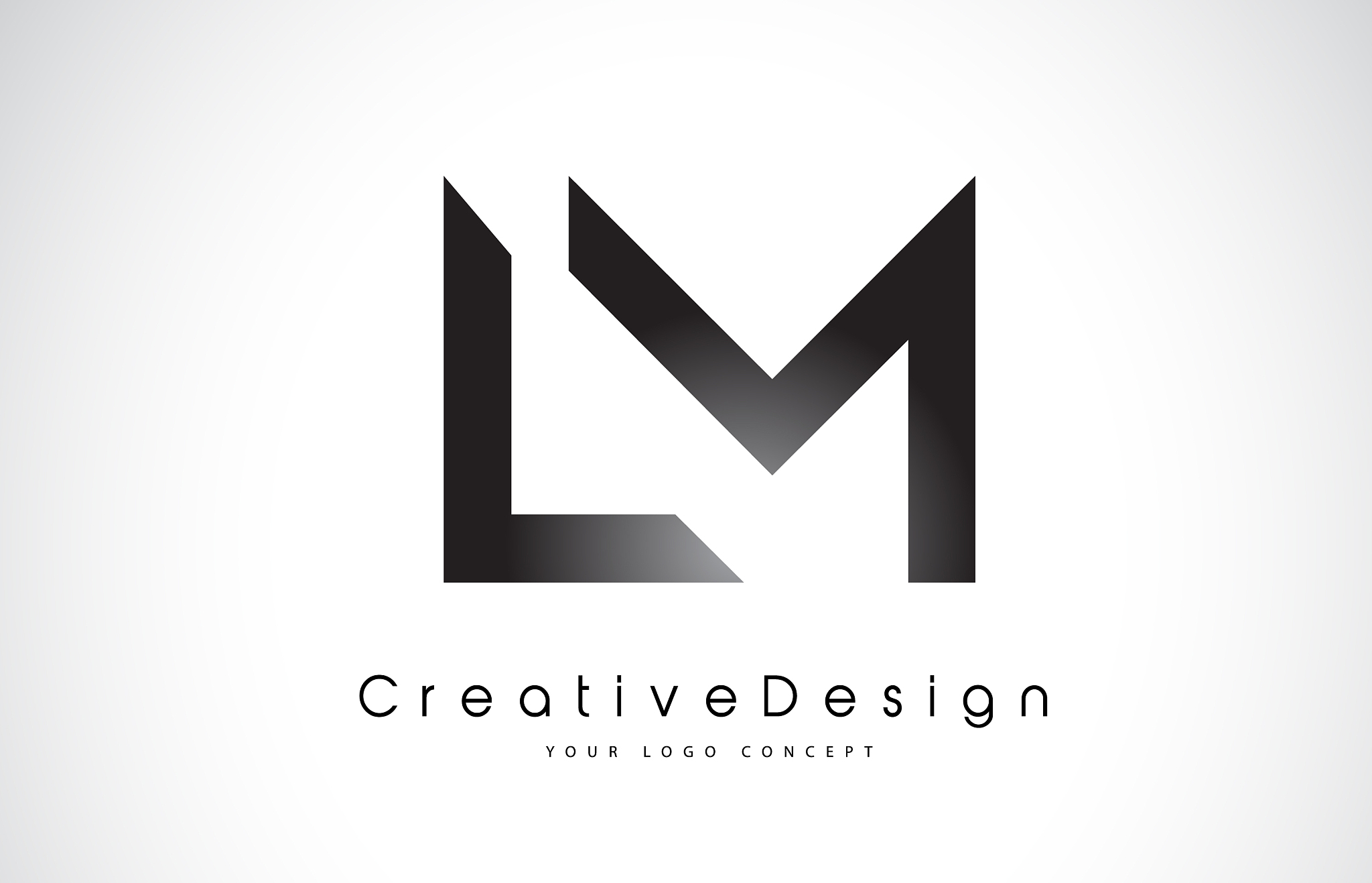 lm l m letter logo design creative icon modern