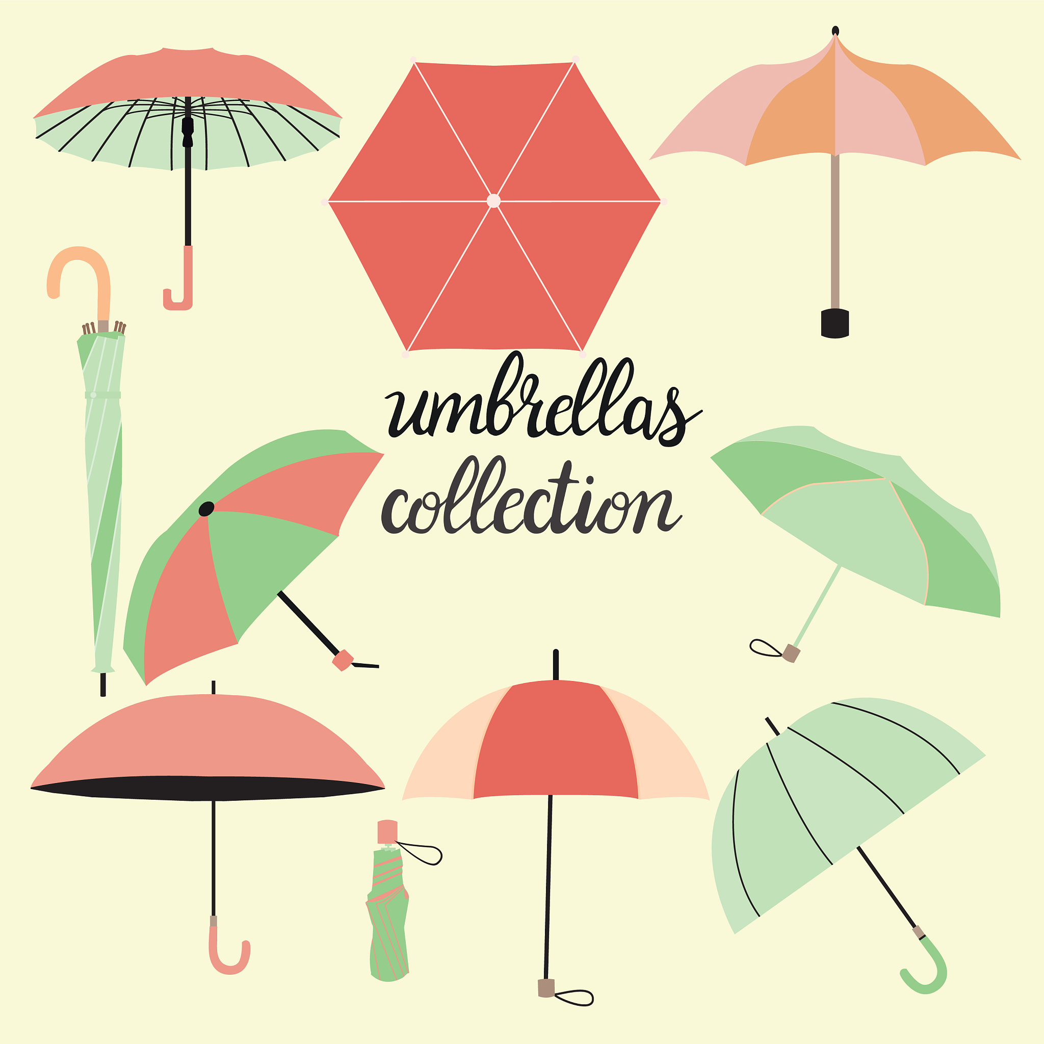 collection of different fashion umbrellas and
