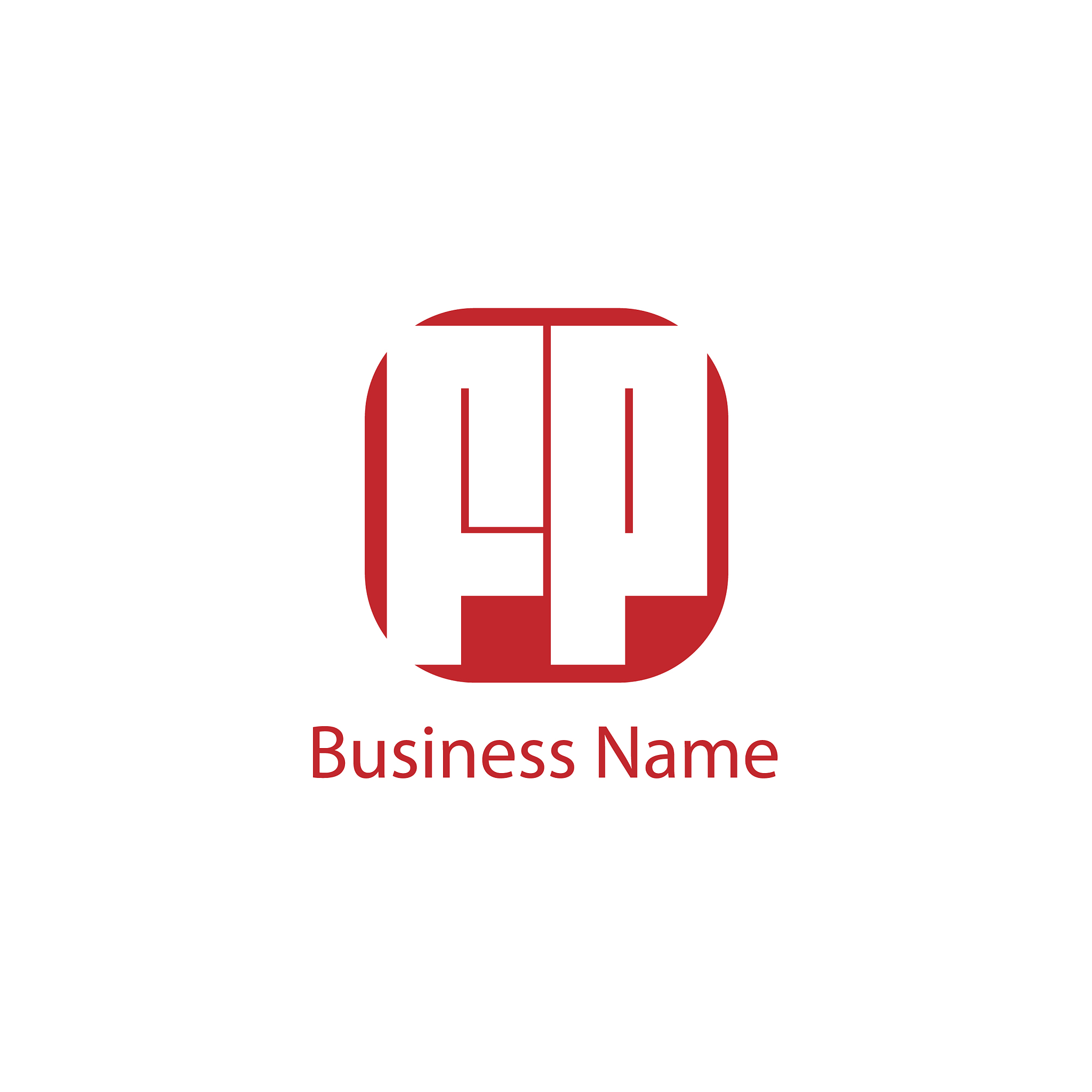 initial letter fp logo template design