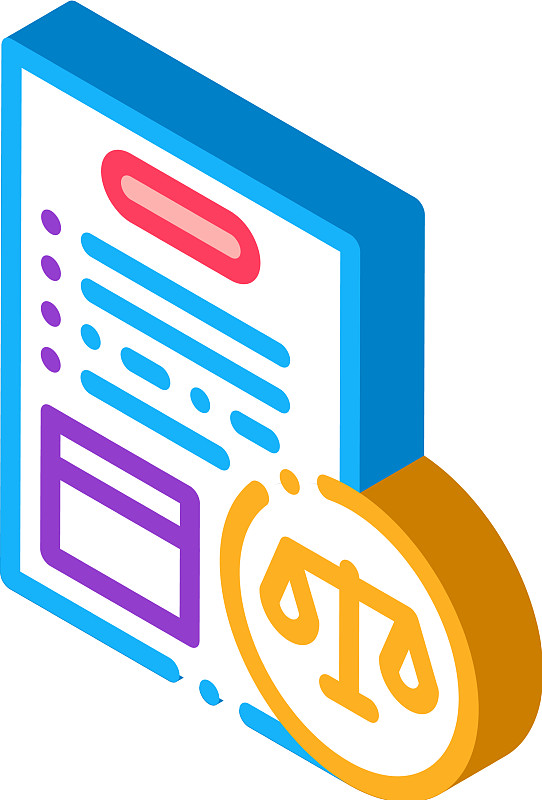 legal paper isometric icon