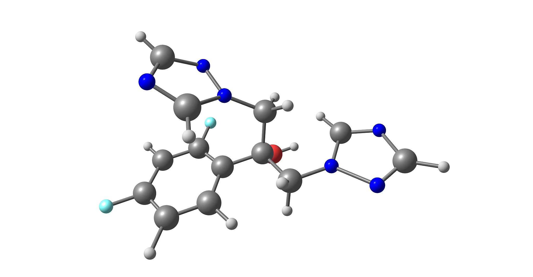 fluconazole molecular structure isolated on white
