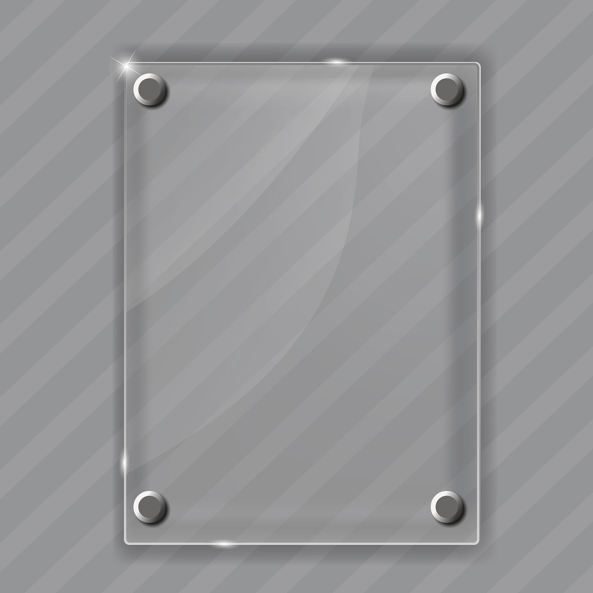 glass frame on abstract metal background. vector illustration.