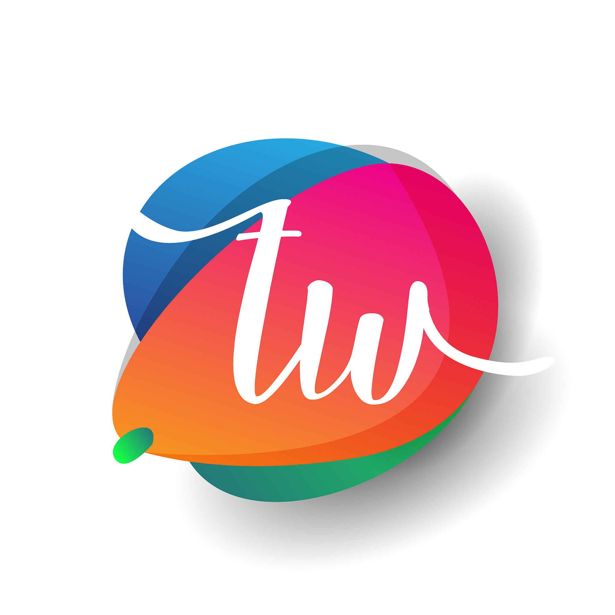 icon button with colorful splash and alphabet