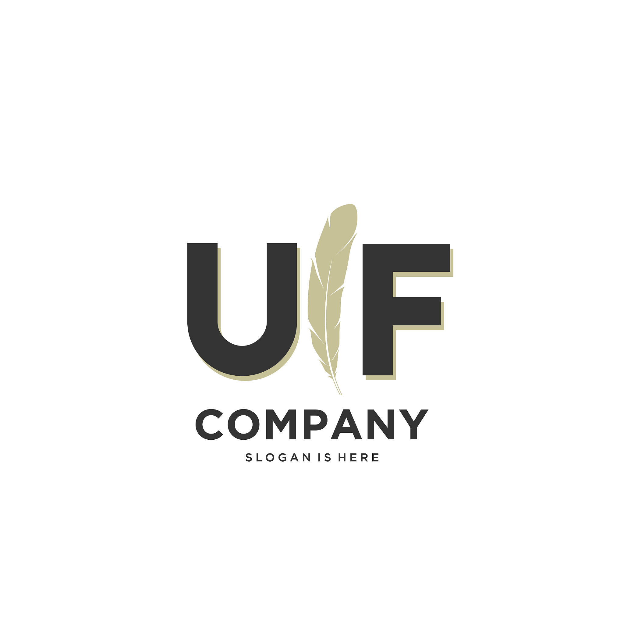 initial uf letter unique attractive creative