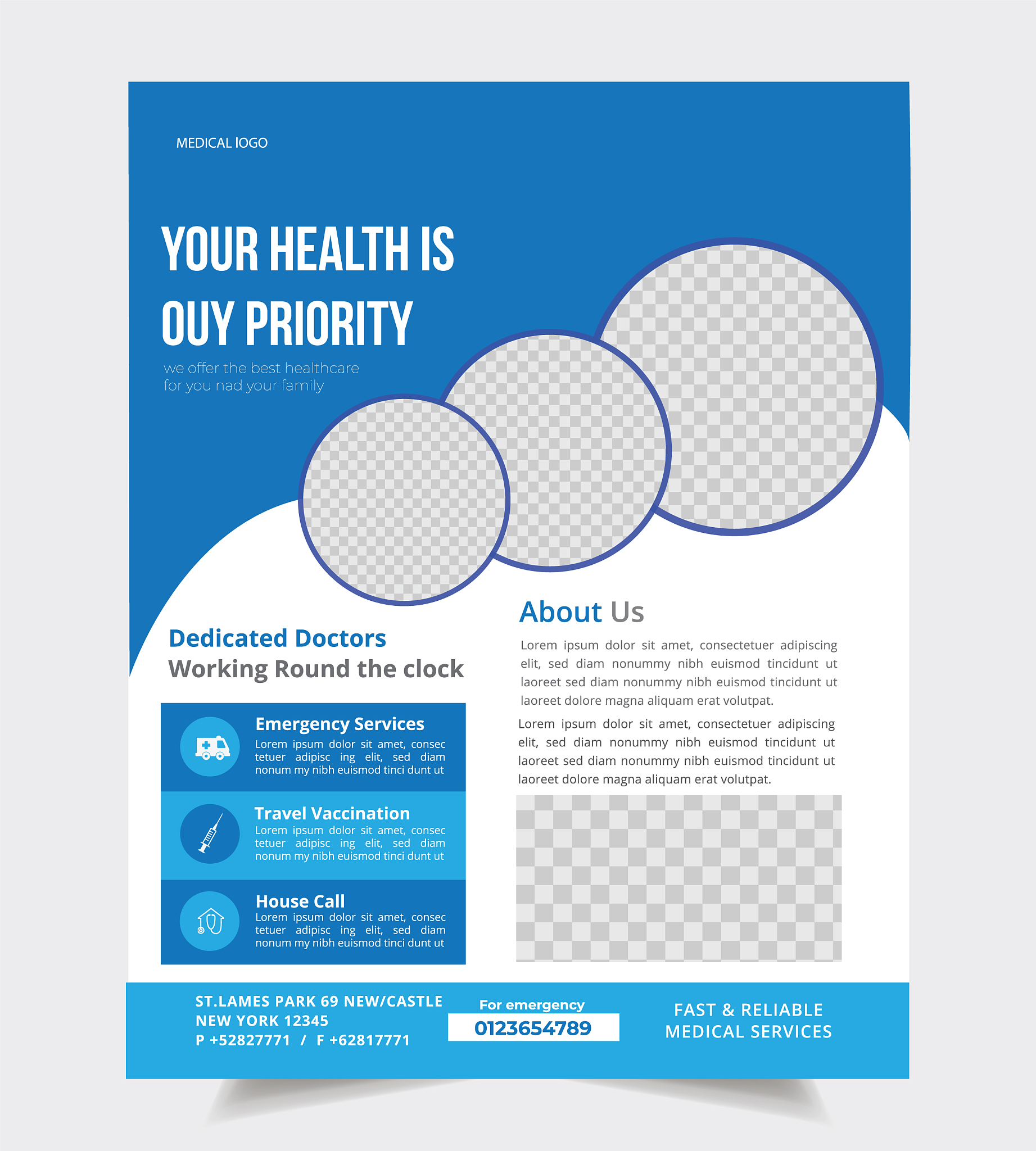medical hospital health care cover a4 template