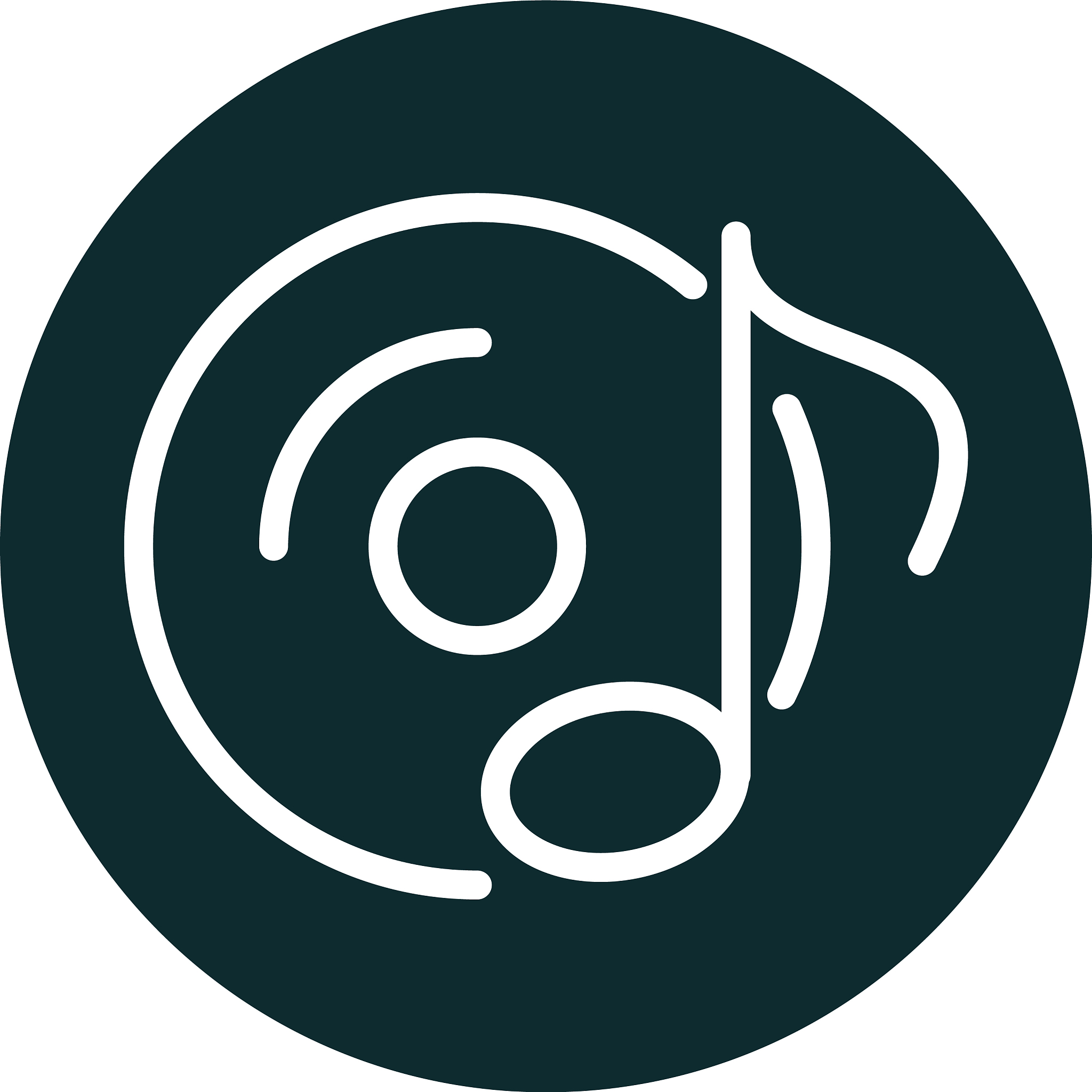 music note and vinyl sound block style icon