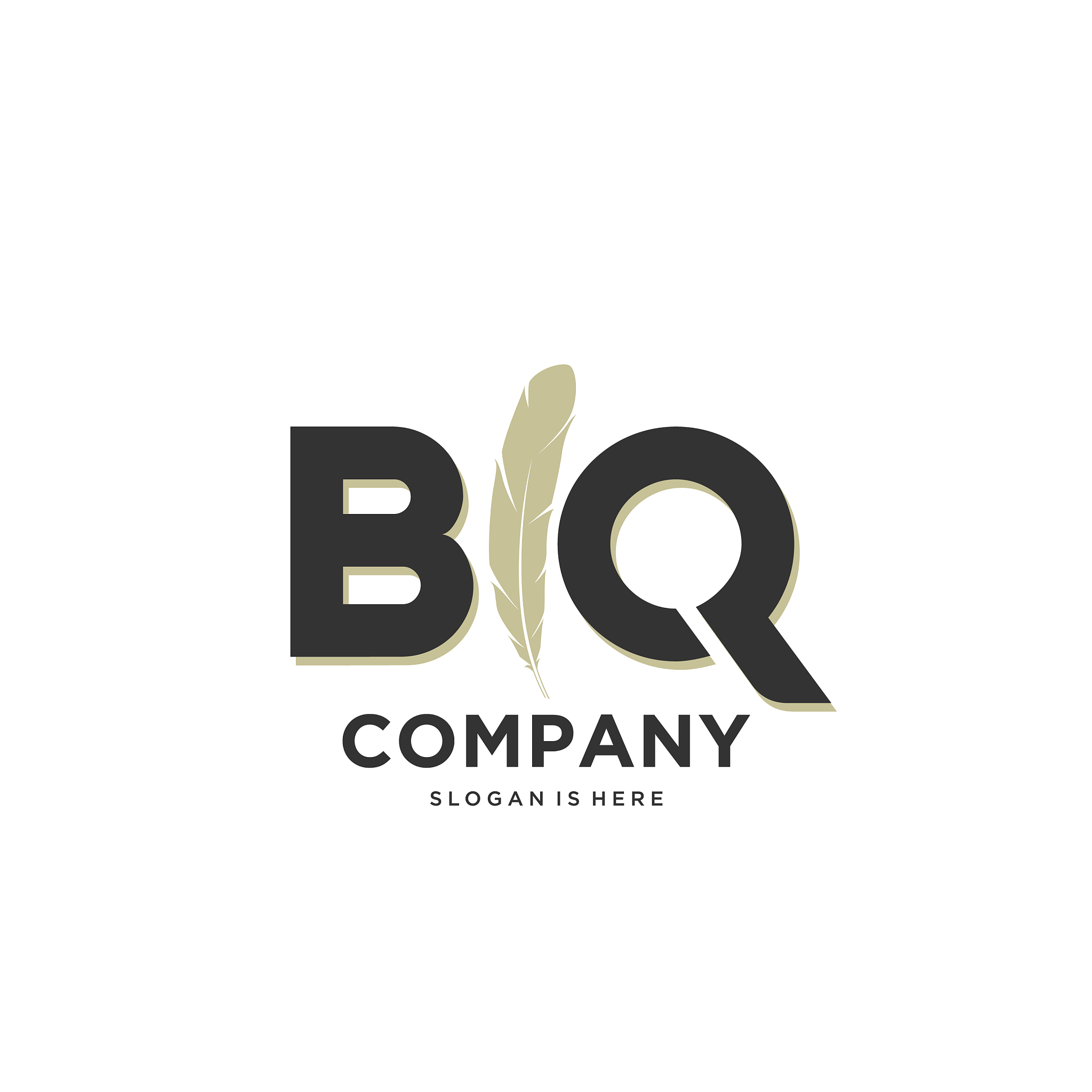 initial bq letter unique attractive creative