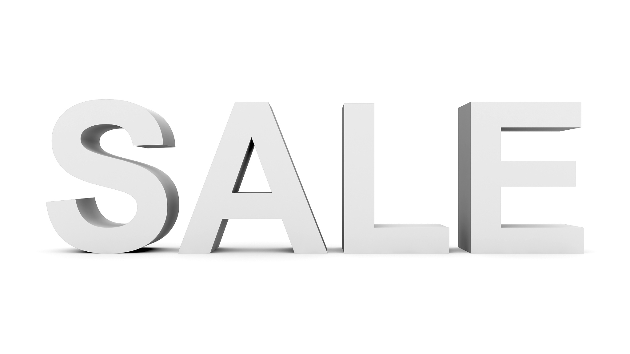sale - gray 3d letters isolated on white