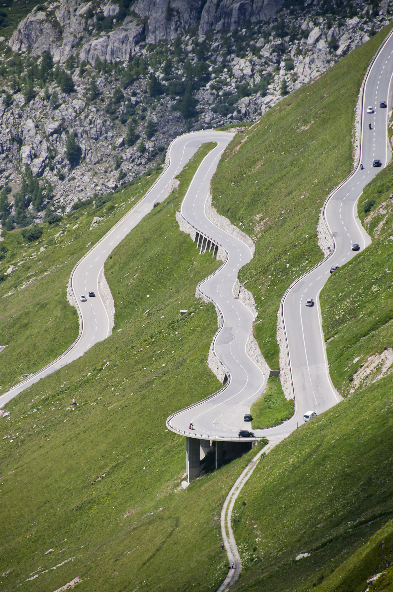 view of furka high mountain pass, switzerland