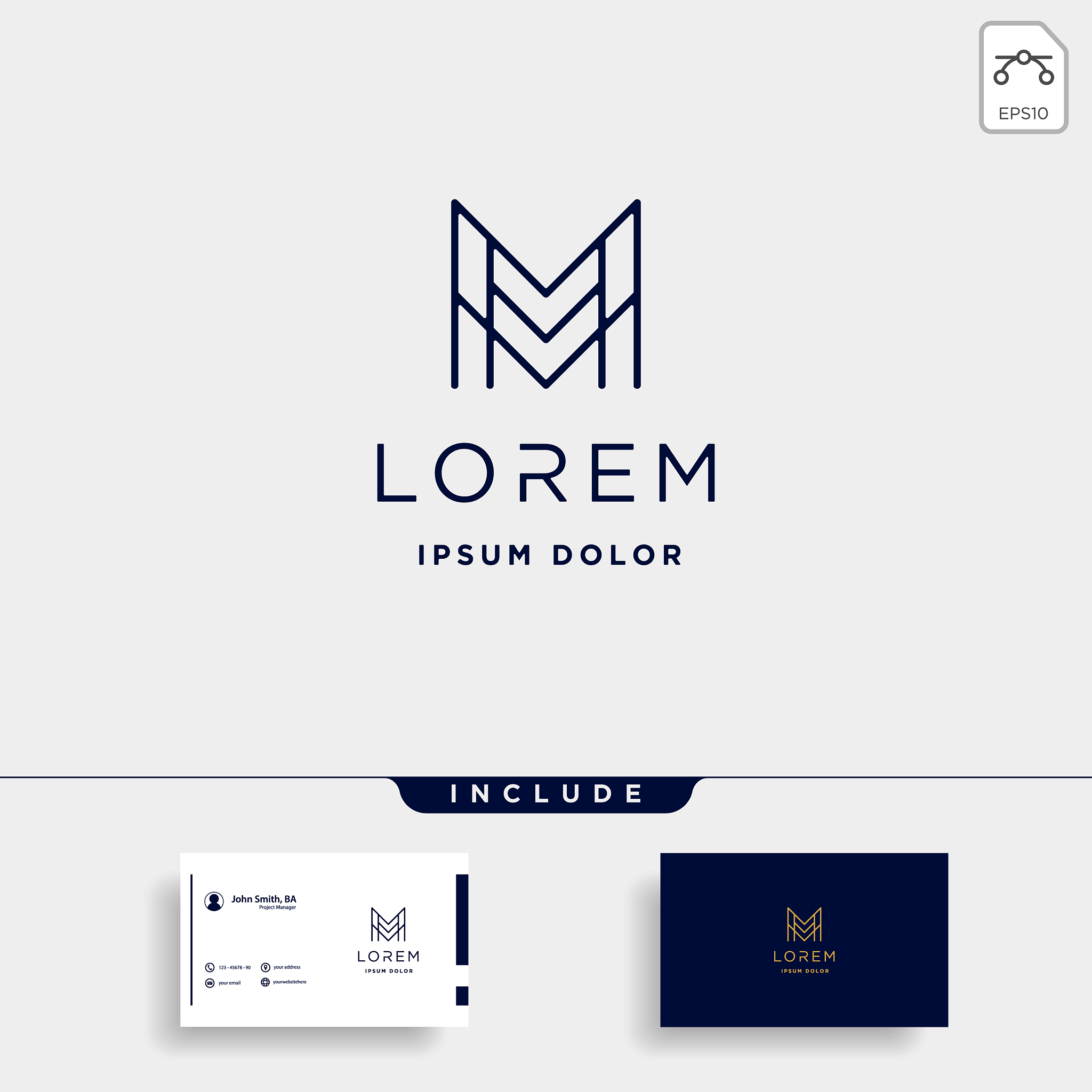 letter m mm monogram logo design minimal