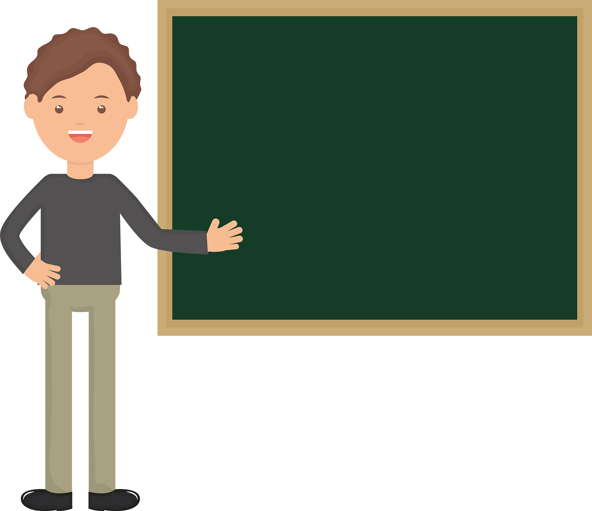 young male teacher with chalkboard