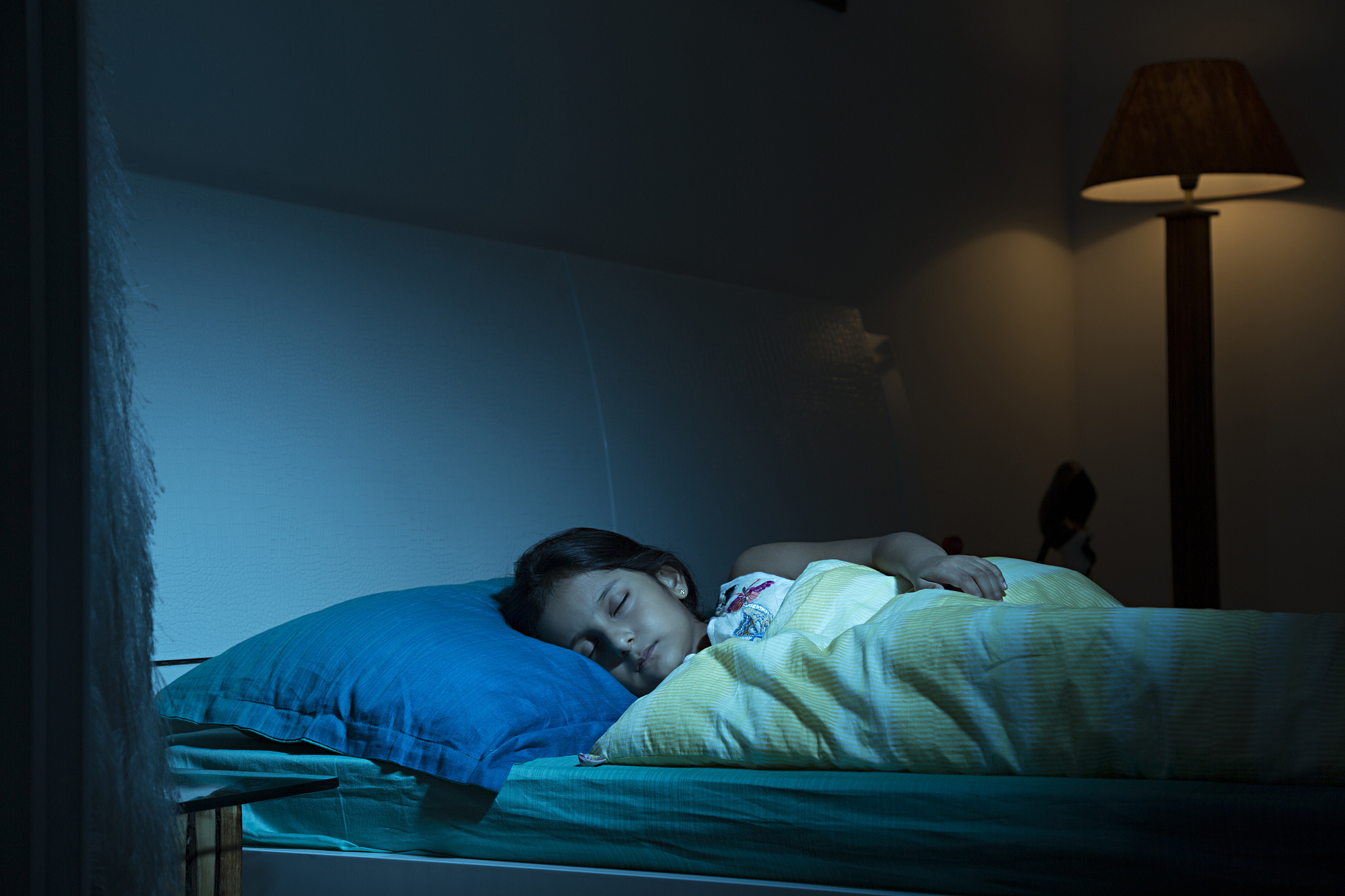 i like mom's bed the best - stock image