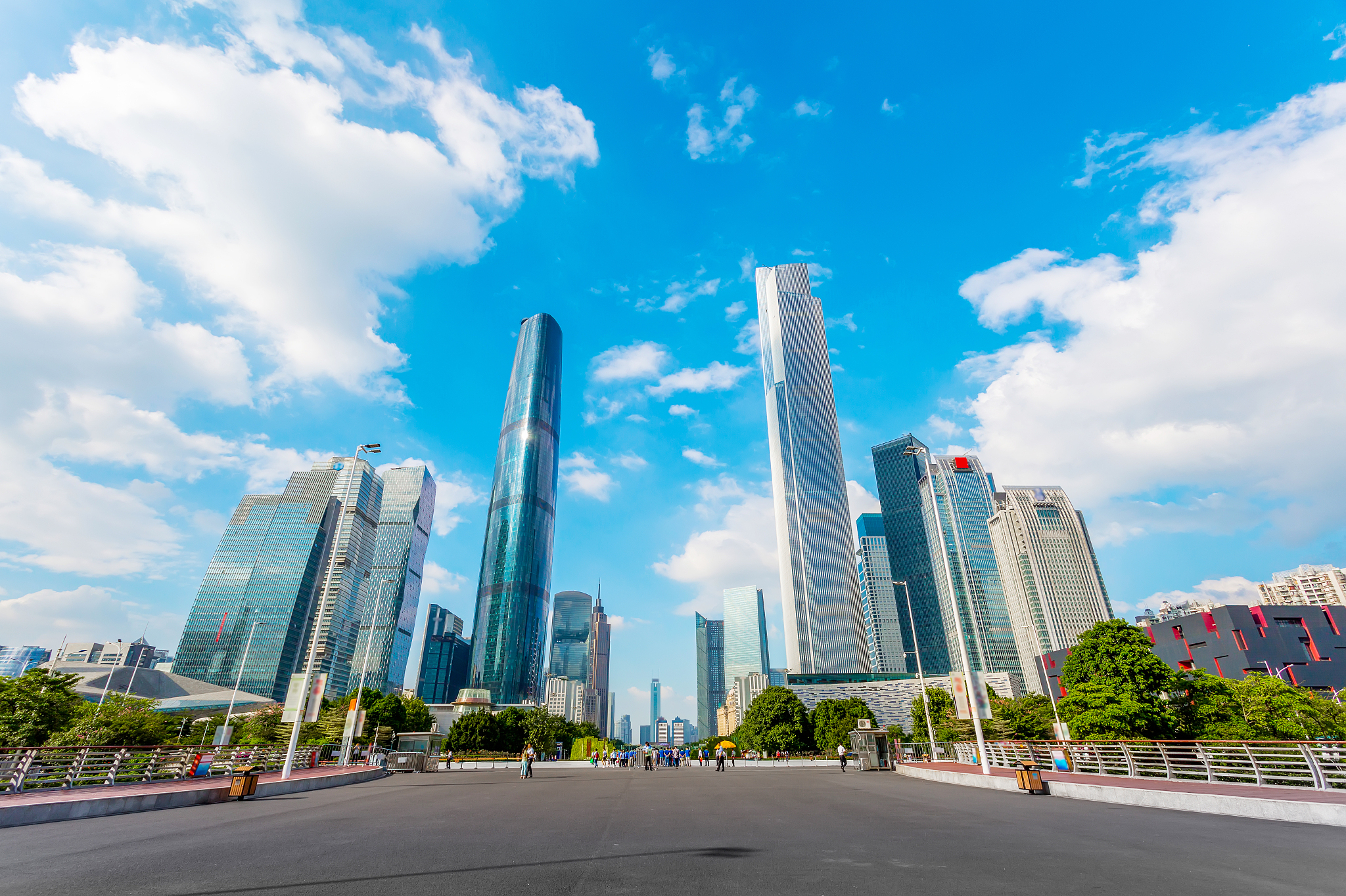 skyline of urban architectural landscape in guangzhou