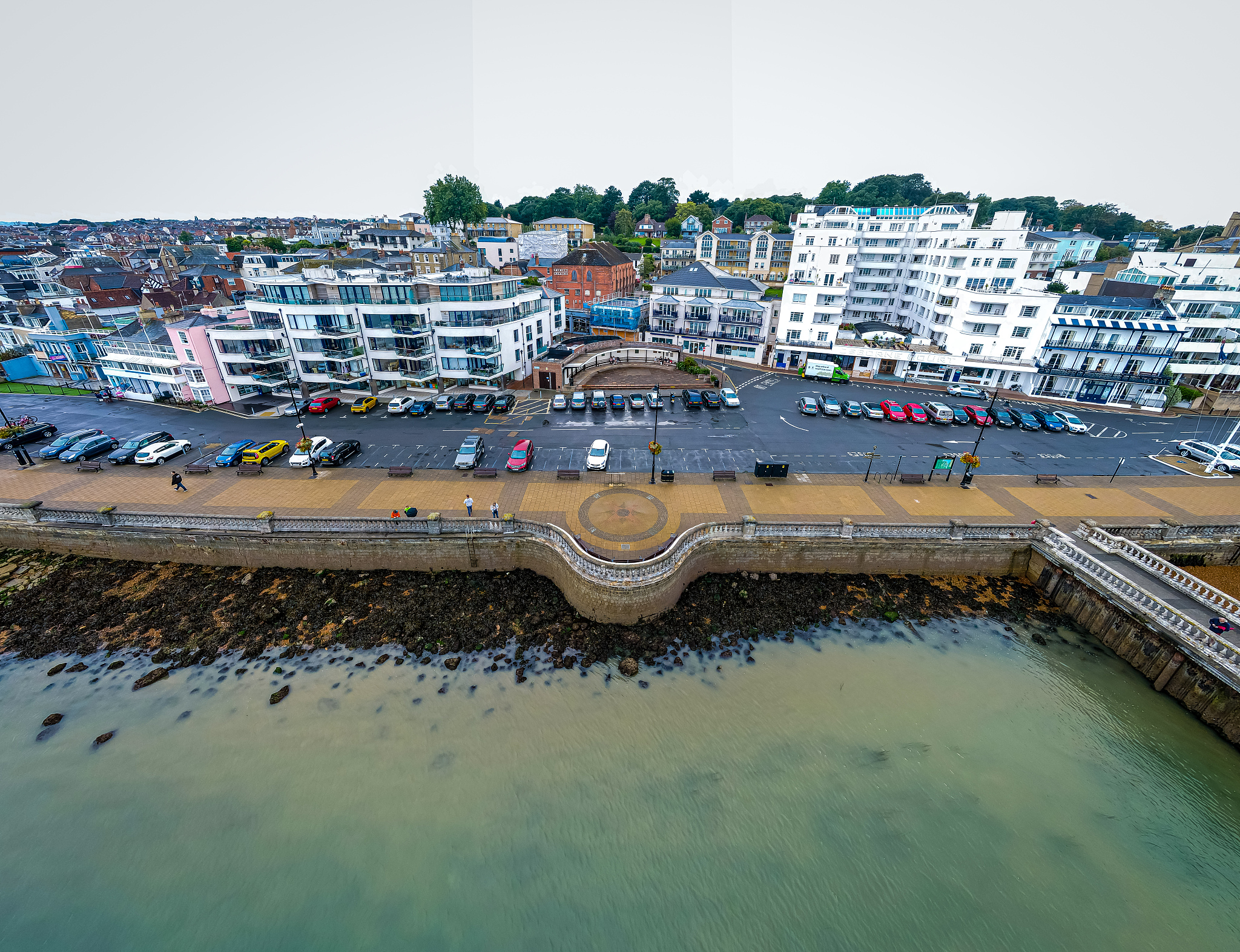 aerial panorama of cowes at isle of wight, uk