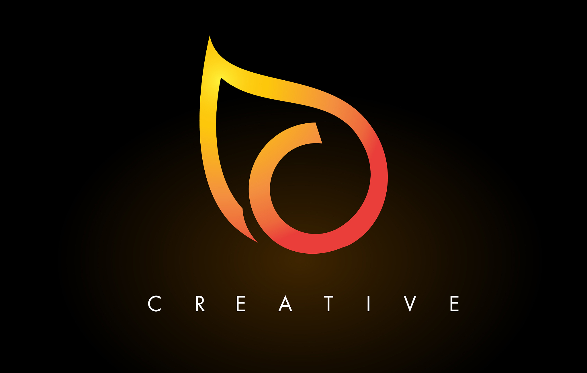 c leaf logo letter design with golden leaf outline