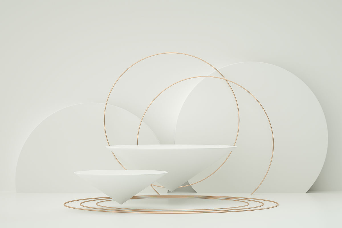 空的产品展台,平台,讲台,白色背景的展览.