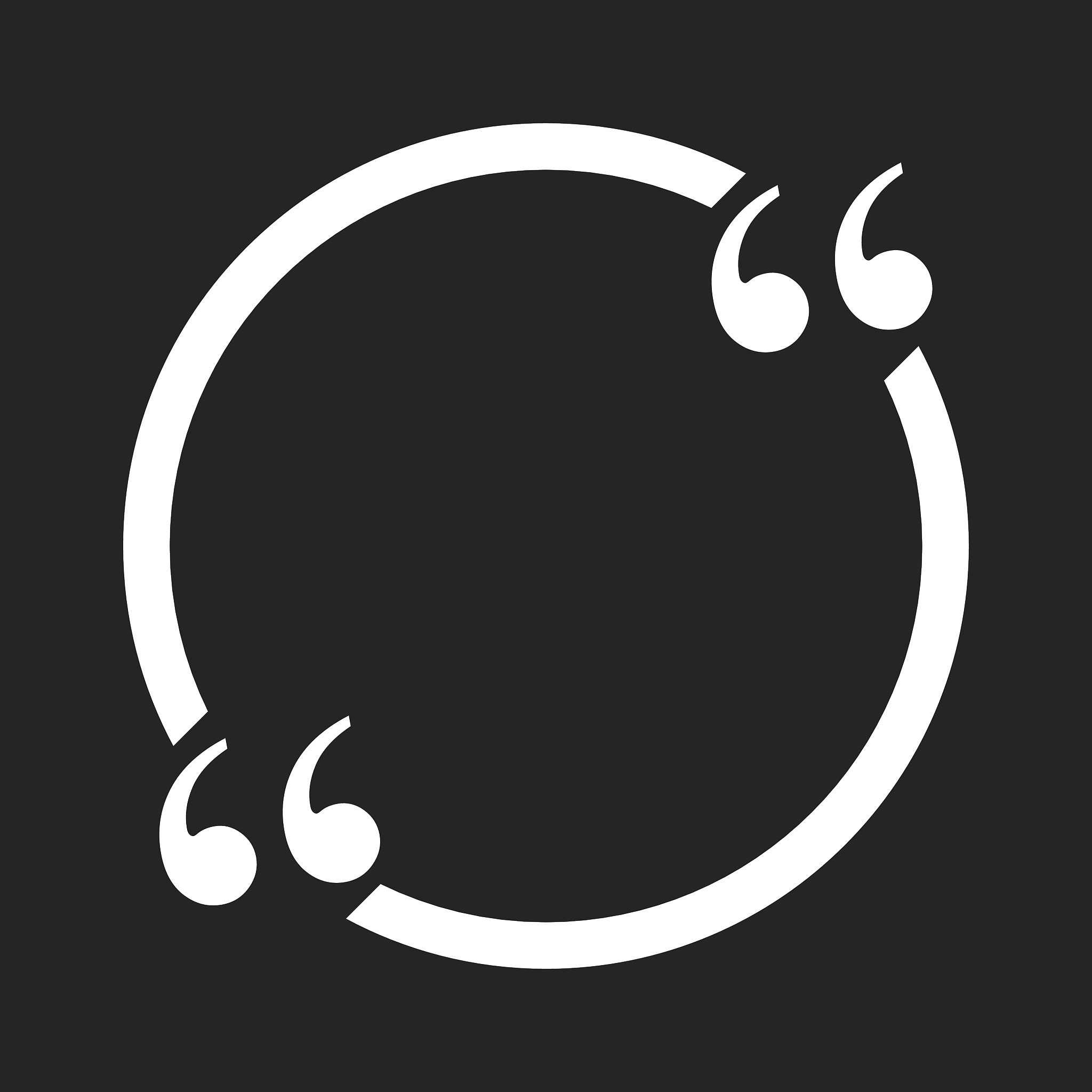 quotation empty text round black box