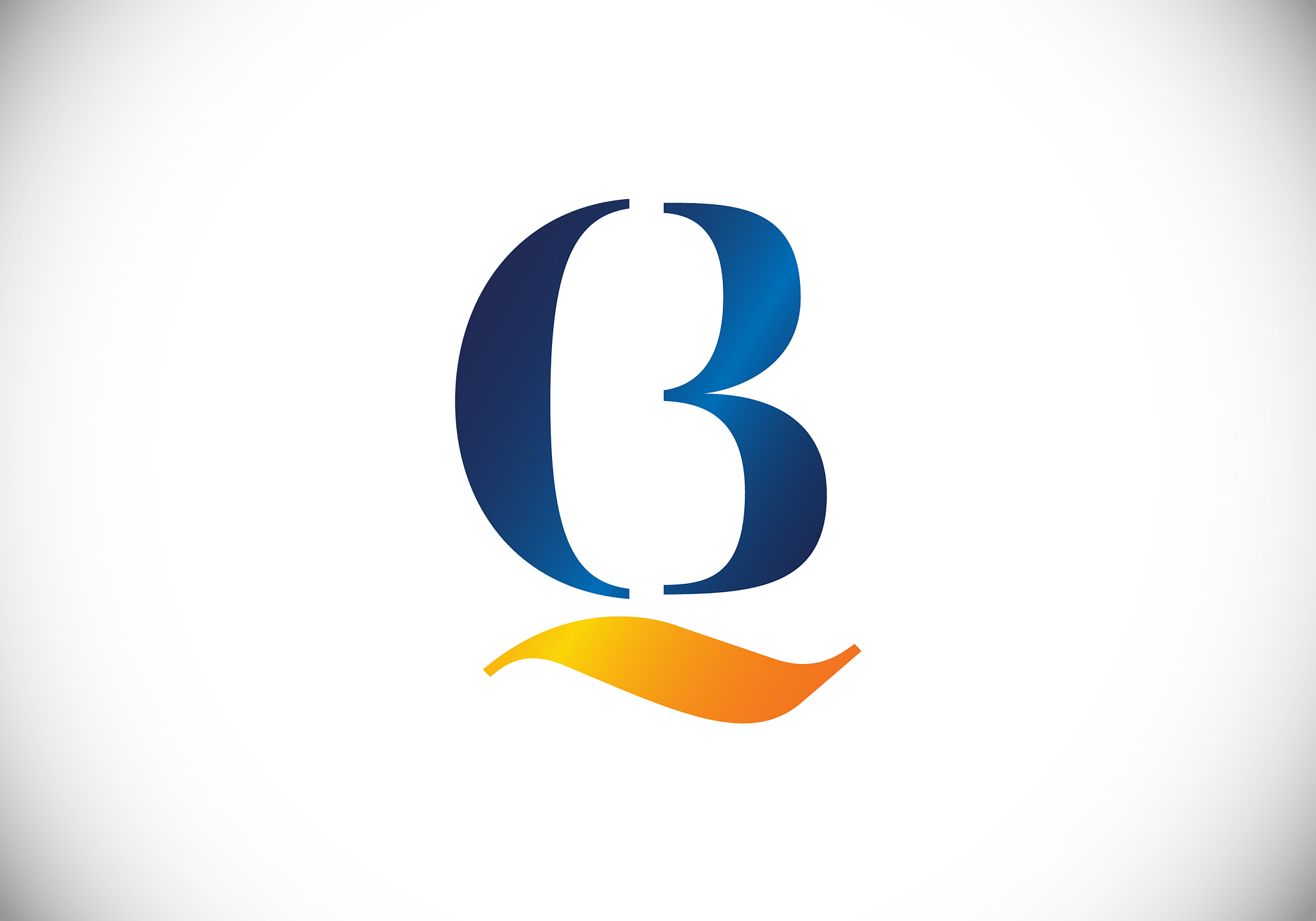 initial monogram letter q b logo design template