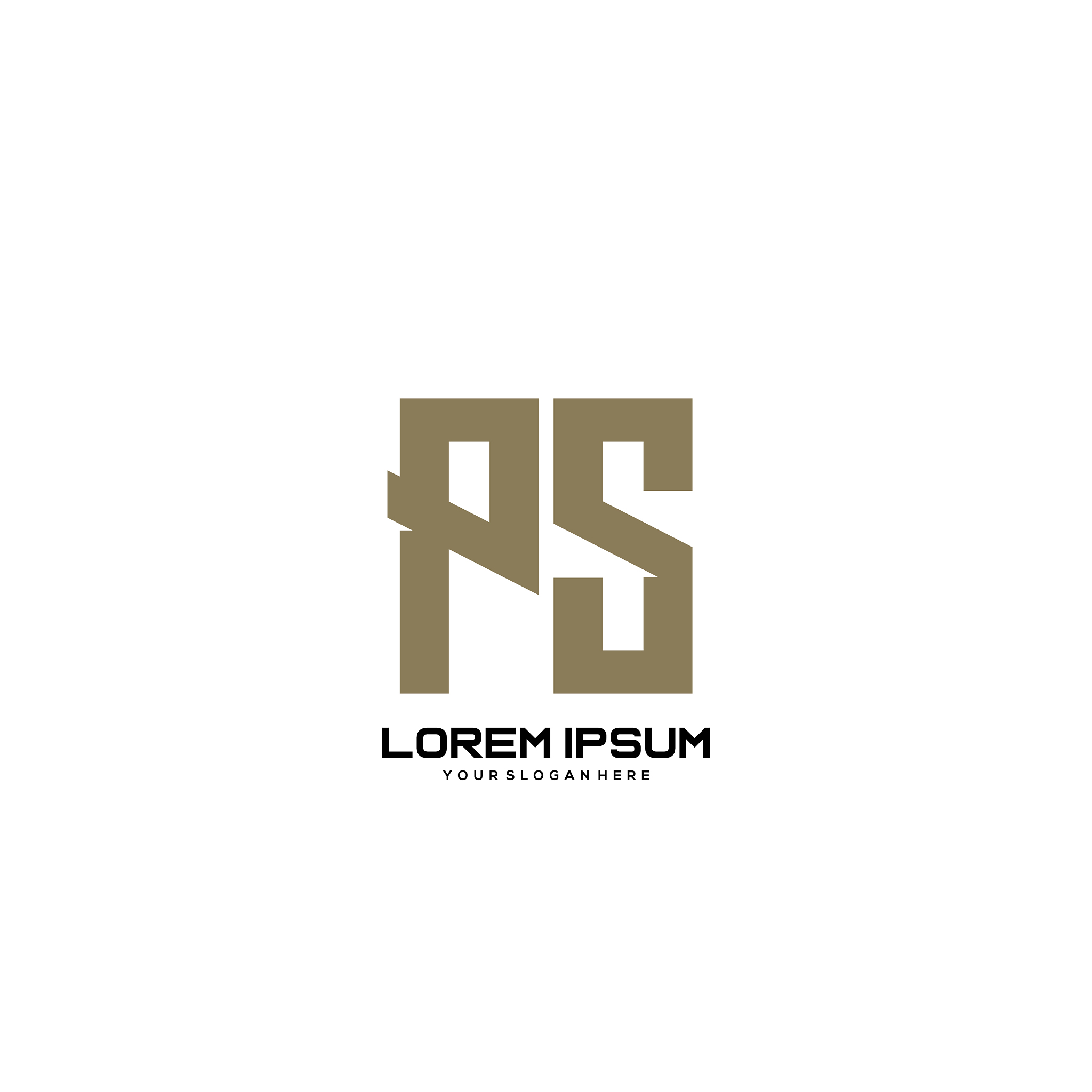 ps initial letter minimalist art logo