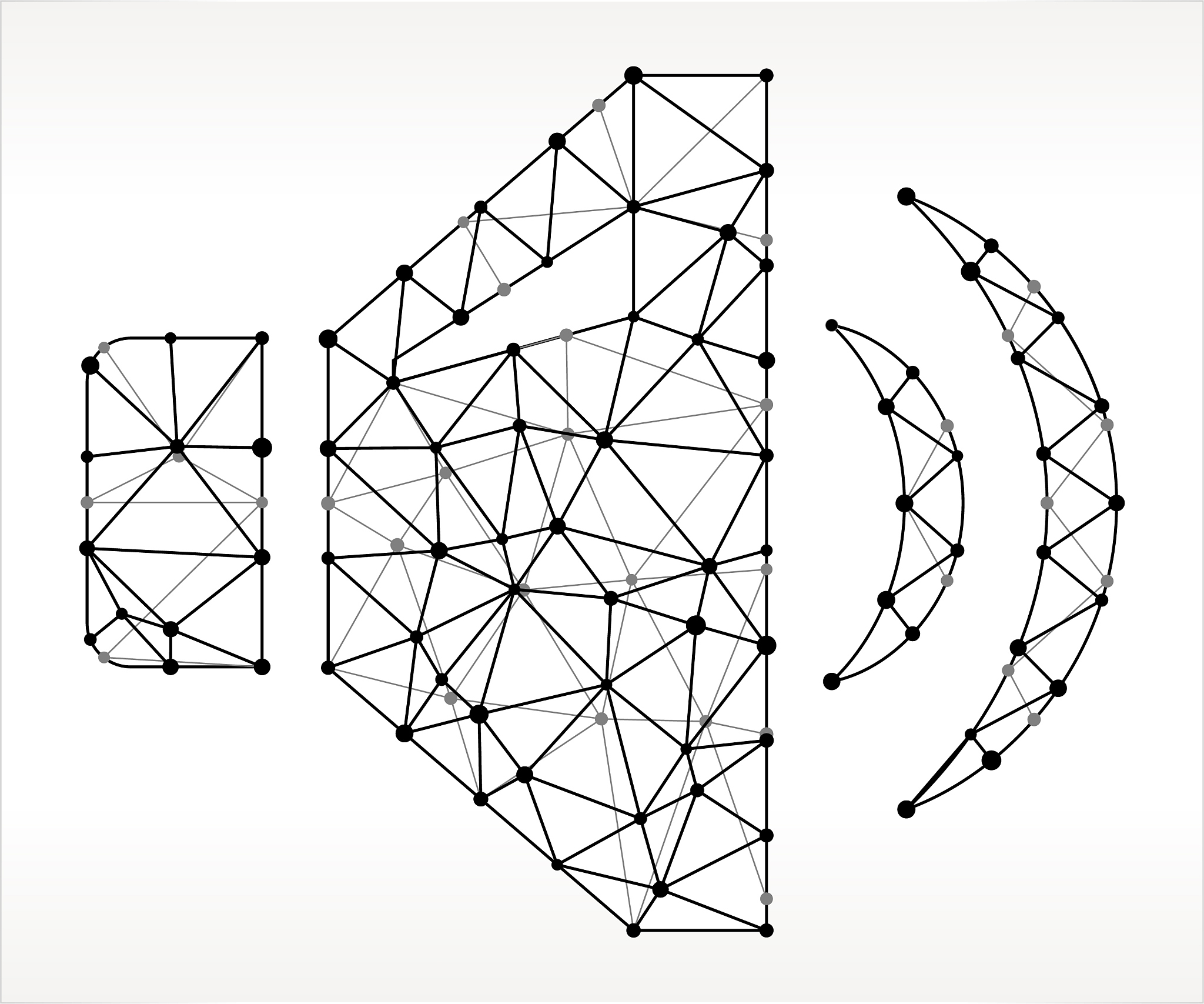 volume  triangle node black and white pattern