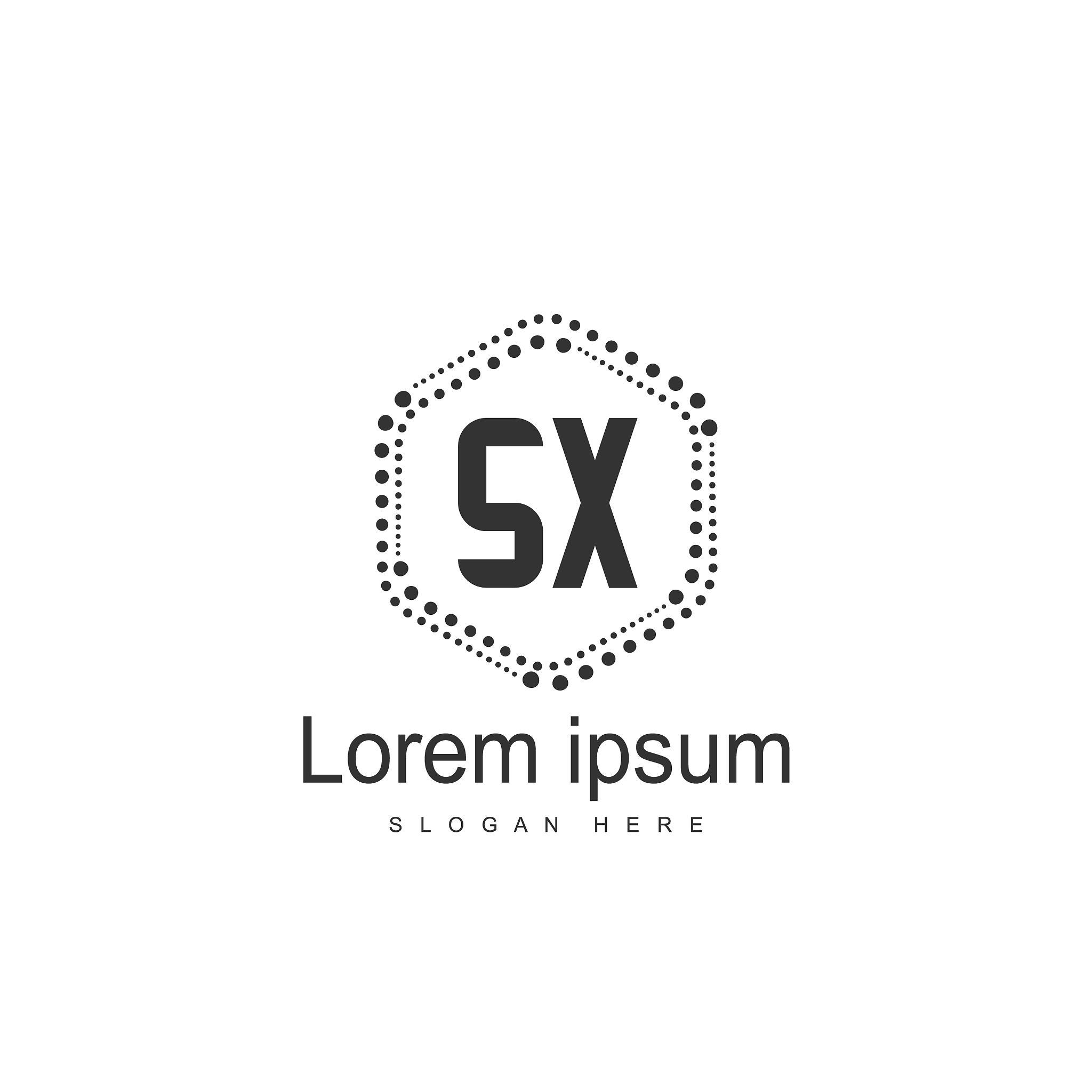 initial letter sx logo template minimalist letter