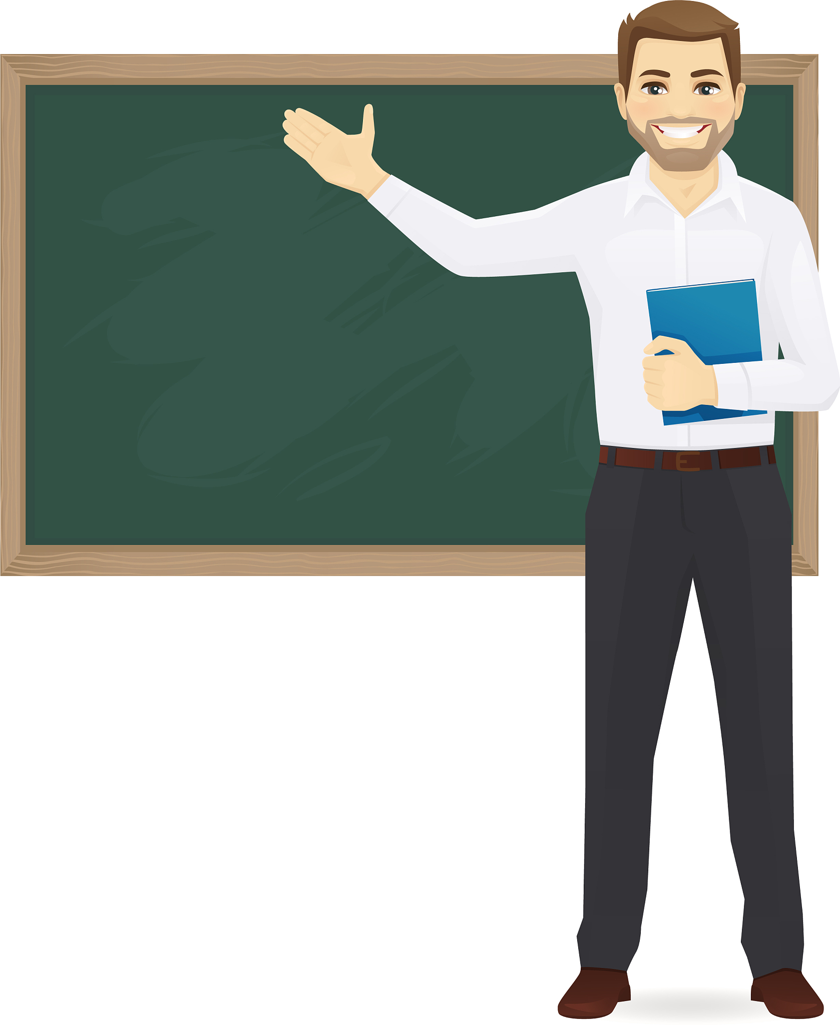 teacher at blackboard