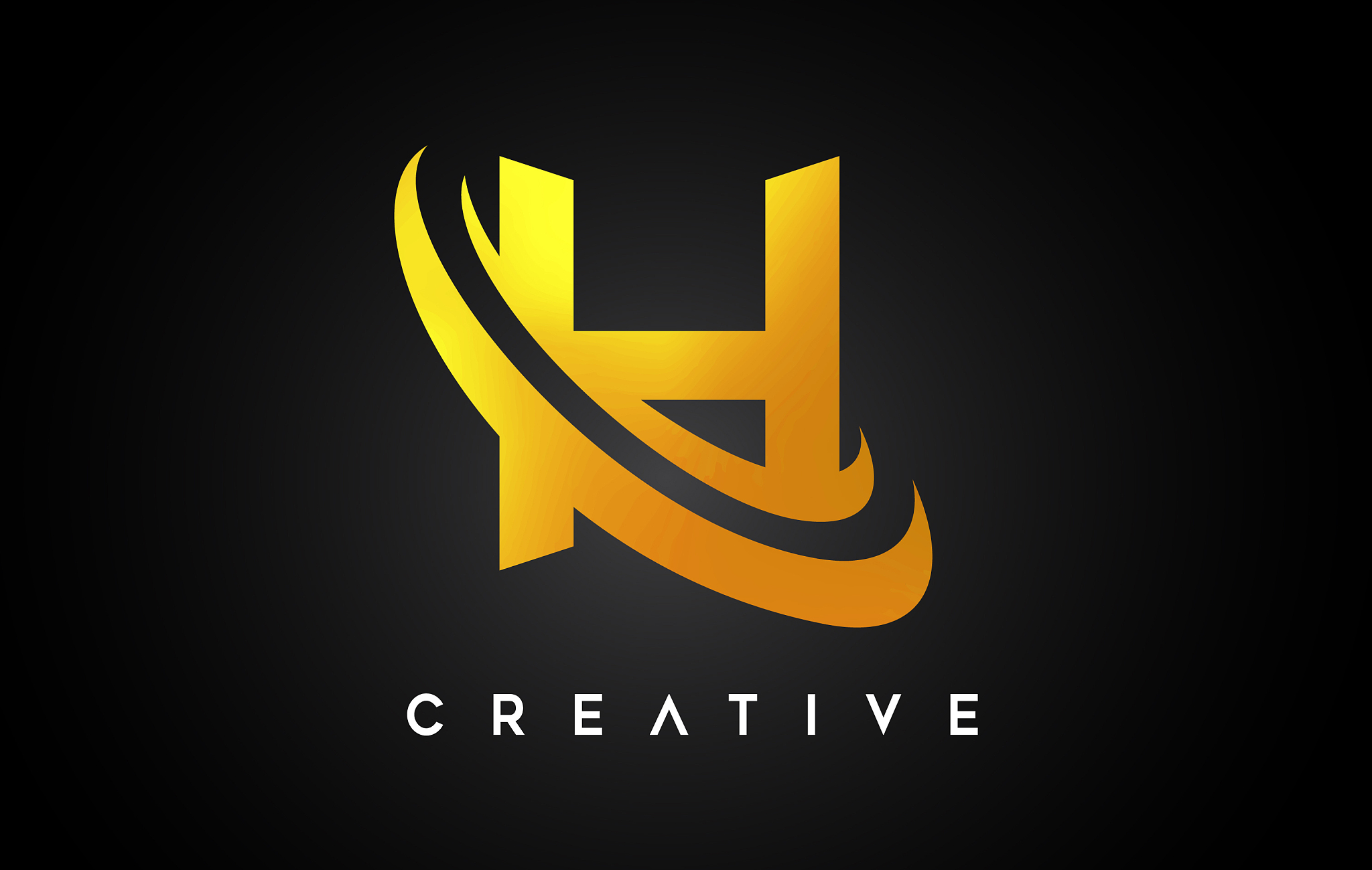 golden letter h logo h letter design with golden