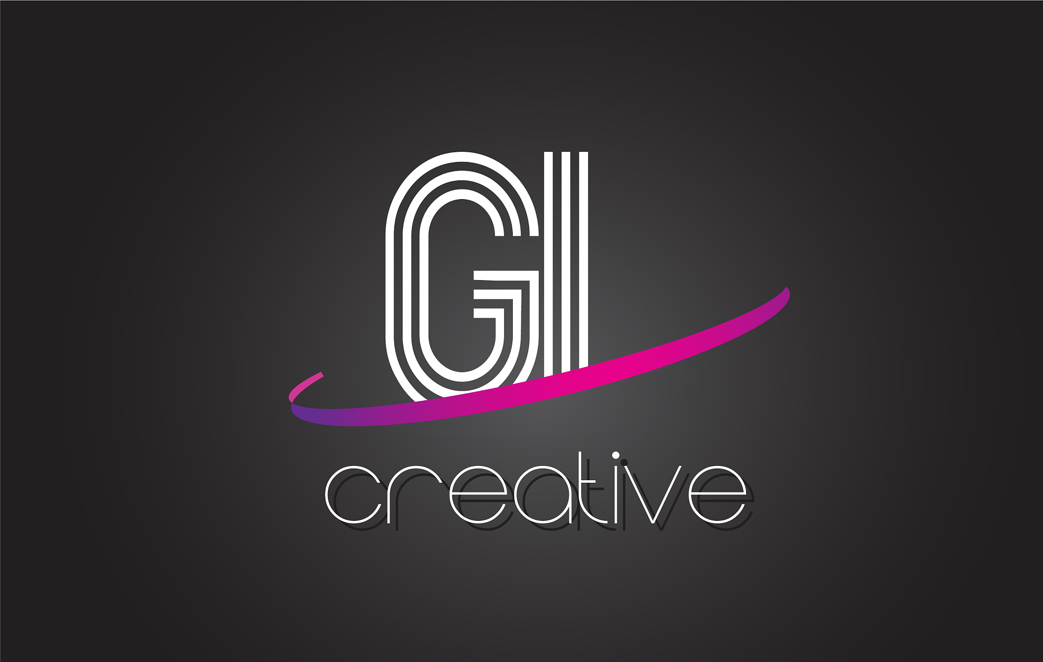 gl g l letter logo with lines design and purple